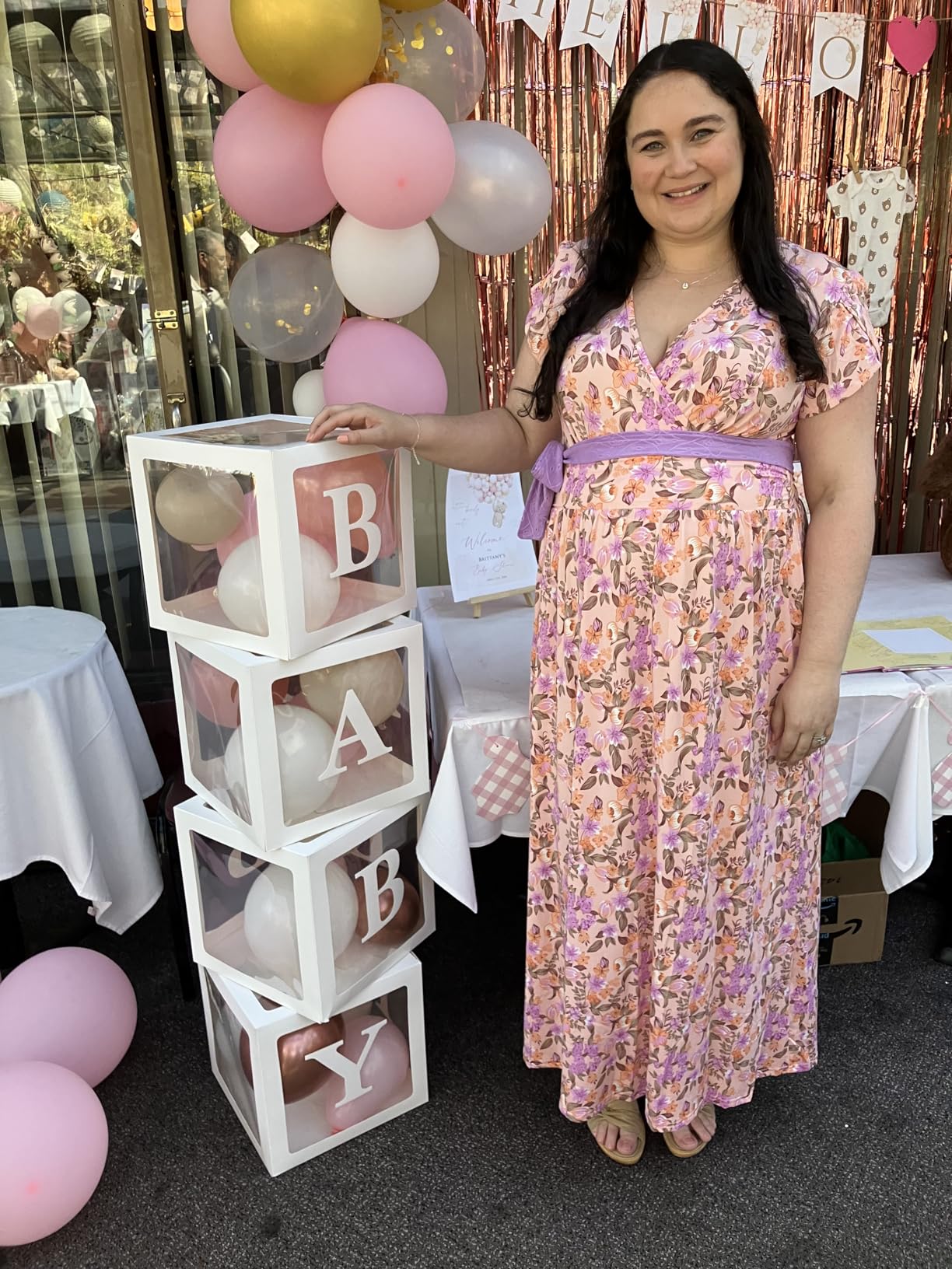 OUGES Maternity Maxi Dress Wrap Baby Shower Pregnancy Dresses for Photoshoot Maternity Outfits Summer Clothes 2026 customer photo 2