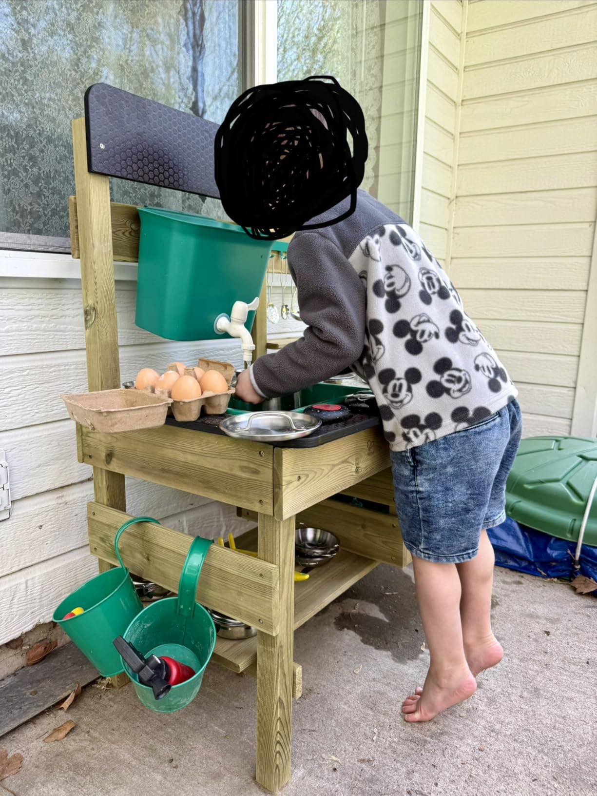 Hape Outdoor Kitchen | Mud Kitchen Wooden Toy Playset with Accessories, for Children Ages 3+ Years customer photo 1
