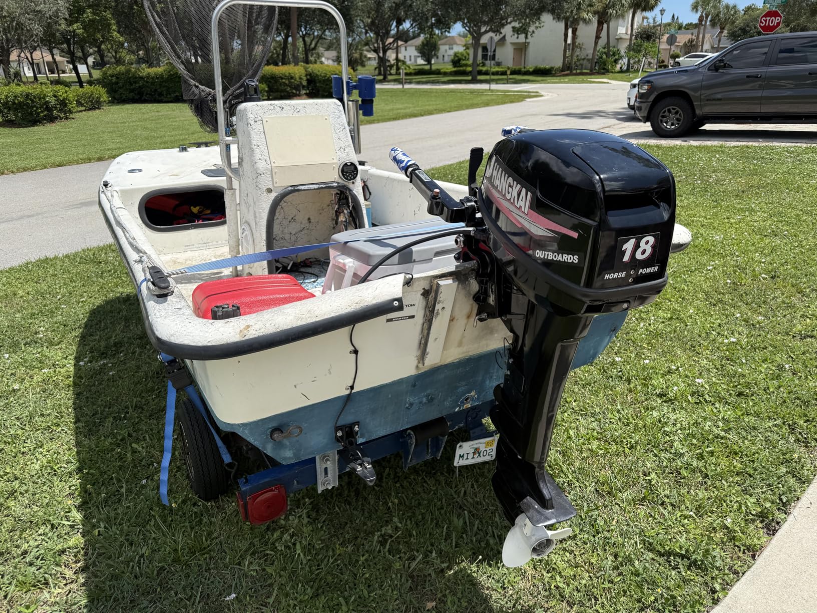 2 Stroke 18HP Outboard Motor, Long Shaft Outboard Motor Boat Engine, 246CC Heavy Duty Fishing Boat Marine Engine with CDI Ignition System Water Cooling System -Long Shaft customer photo 2