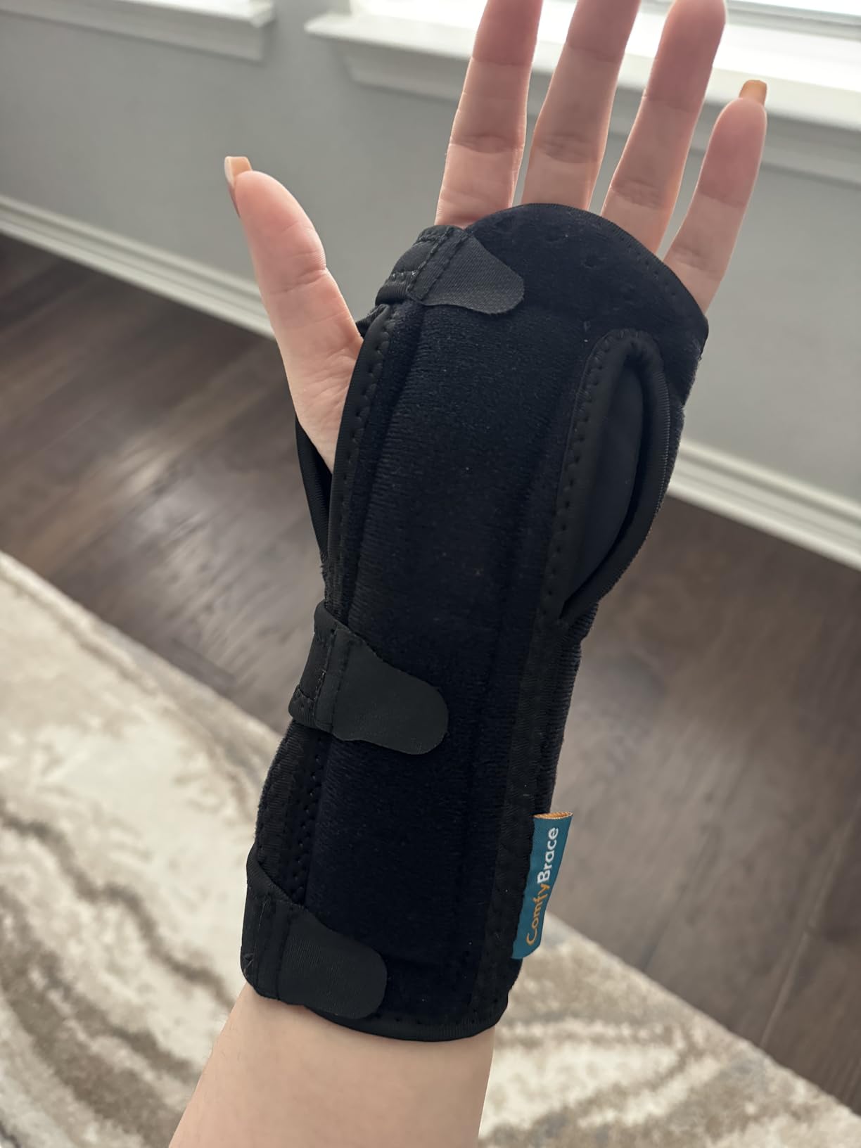 ComfyBrace 2 PACK Nighttime Pain Relief Wrist Brace for Carpal Tunnel, Tendonitis, Arthritis | Fits & Soothes Aches in Both Hands | Palm Cushion Beads for Hot Spots | Breathable Fabric customer photo 2