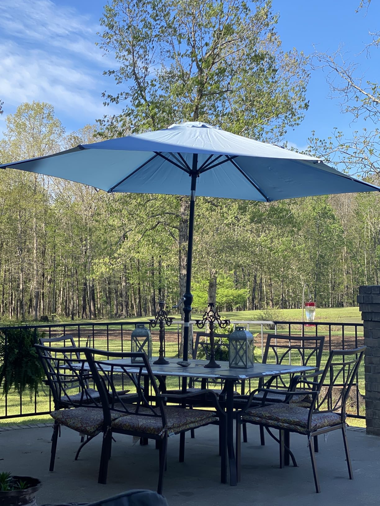 Best Choice Products 10ft Outdoor Patio Umbrella, Outdoor Table Umbrella, Yard Umbrella, Market Umbrella with 8 Sturdy Ribs, Push Button, Tilt and Crank - Navy Blue customer photo 2
