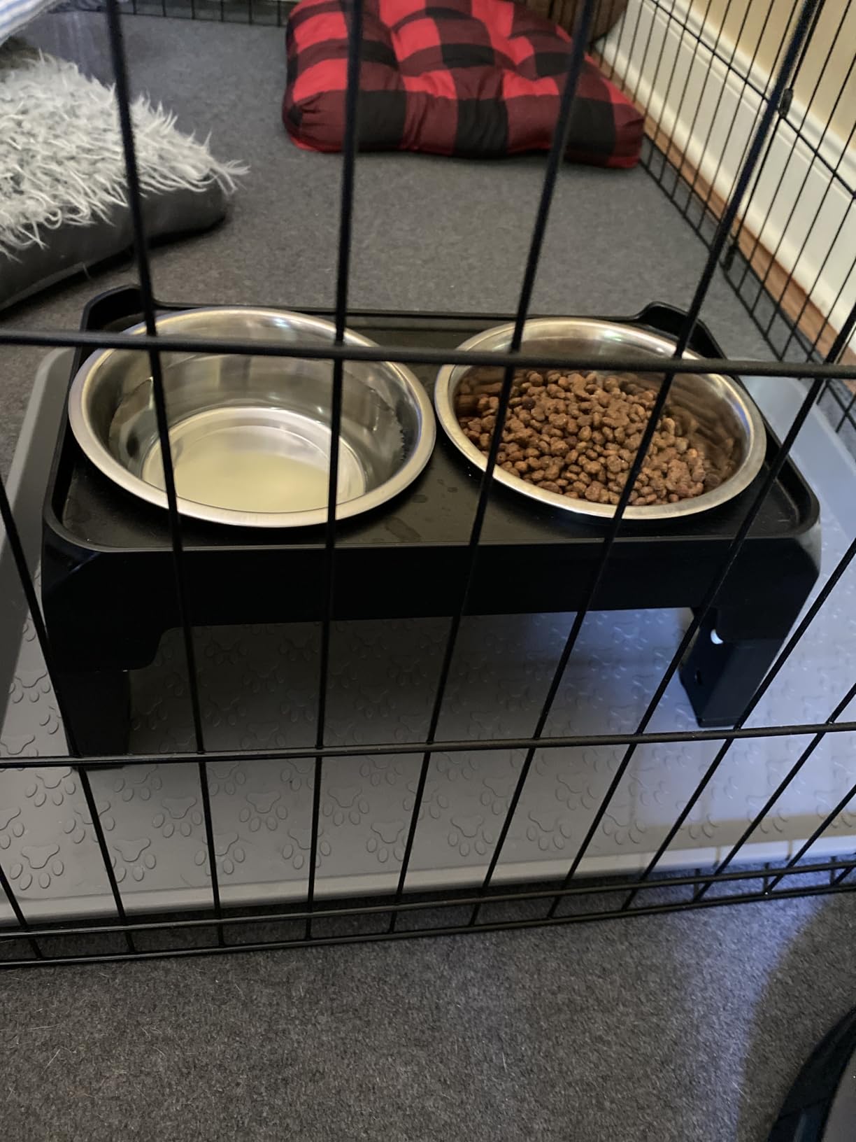 COMESOON Elevated Dog Bowls, 4 Height Adjustable Raised Bowl Stand with 2 Thick 50oz Stainless Steel Food Bowls Non-Slip Feeder, Black customer photo 2