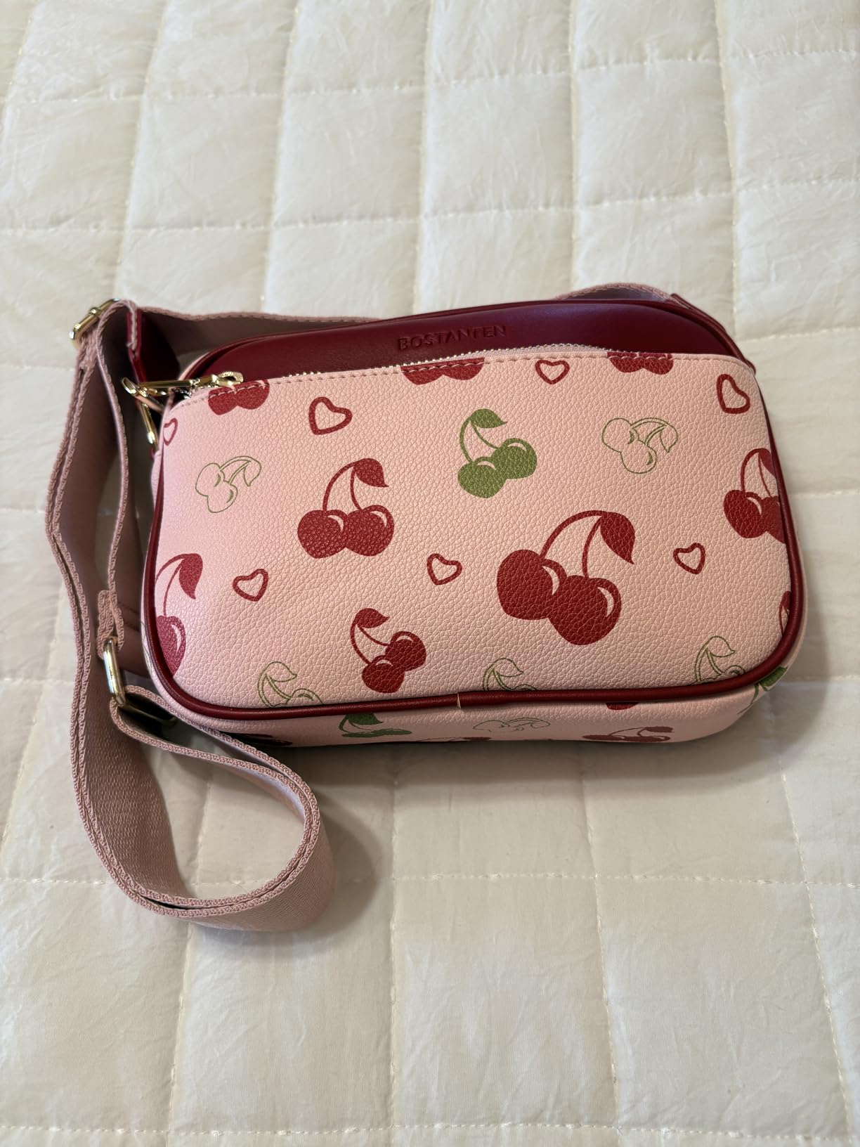 BOSTANTEN Quilted Crossbody Bags for Women Vegan Leather Purses Shoulder Handbags with Wide Strap customer photo 2