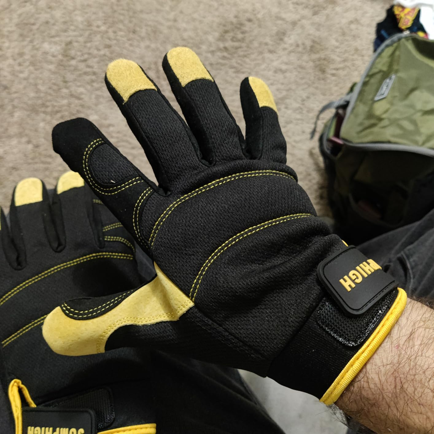 Impact Work Gloves, Mens Working Gloves with Secure Fit, Heavy Duty Mechanic Gloves with Impact Protection and Vibration Reduction, High Dexterity, Touchscreen Capable (XL) customer photo 2