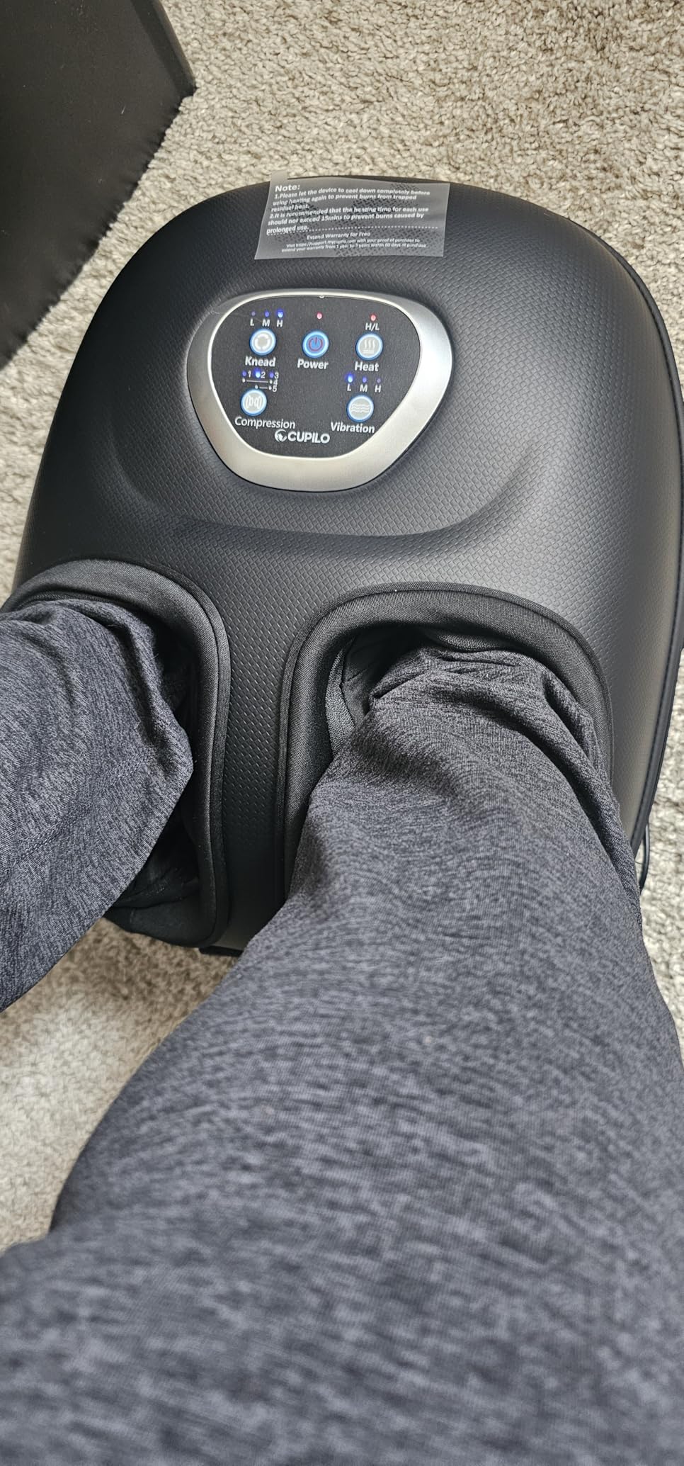 CuPiLo Foot Massager FSA Eligible HSA, 2026 Upgraded, Fathers Day Dad Gifts for Men, Feet Massager with Heat for Plantar Fasciitis Relief, 5 Levels Compression & Vibration Massage for Neuropathy customer photo 2