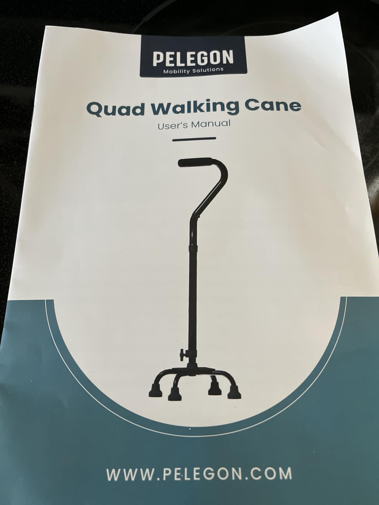 PELEGON Quad Cane (300 lb) - Adjustable Walking Cane with A Large 4 Pronged Base for Extra Balance & Stability, Walking Canes for Seniors, Walking Cane for Men & Women, Walking Sticks customer photo 2