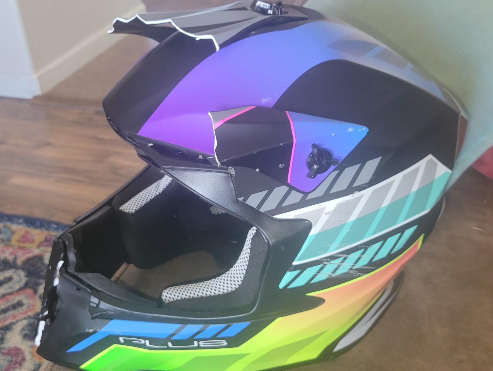 OUMURS Adult ATV Dirt Bike Helmet with Goggles Gloves & Mask Quick Release Buckle Adjustable Sun Visor - Unisex-Adult customer photo 2