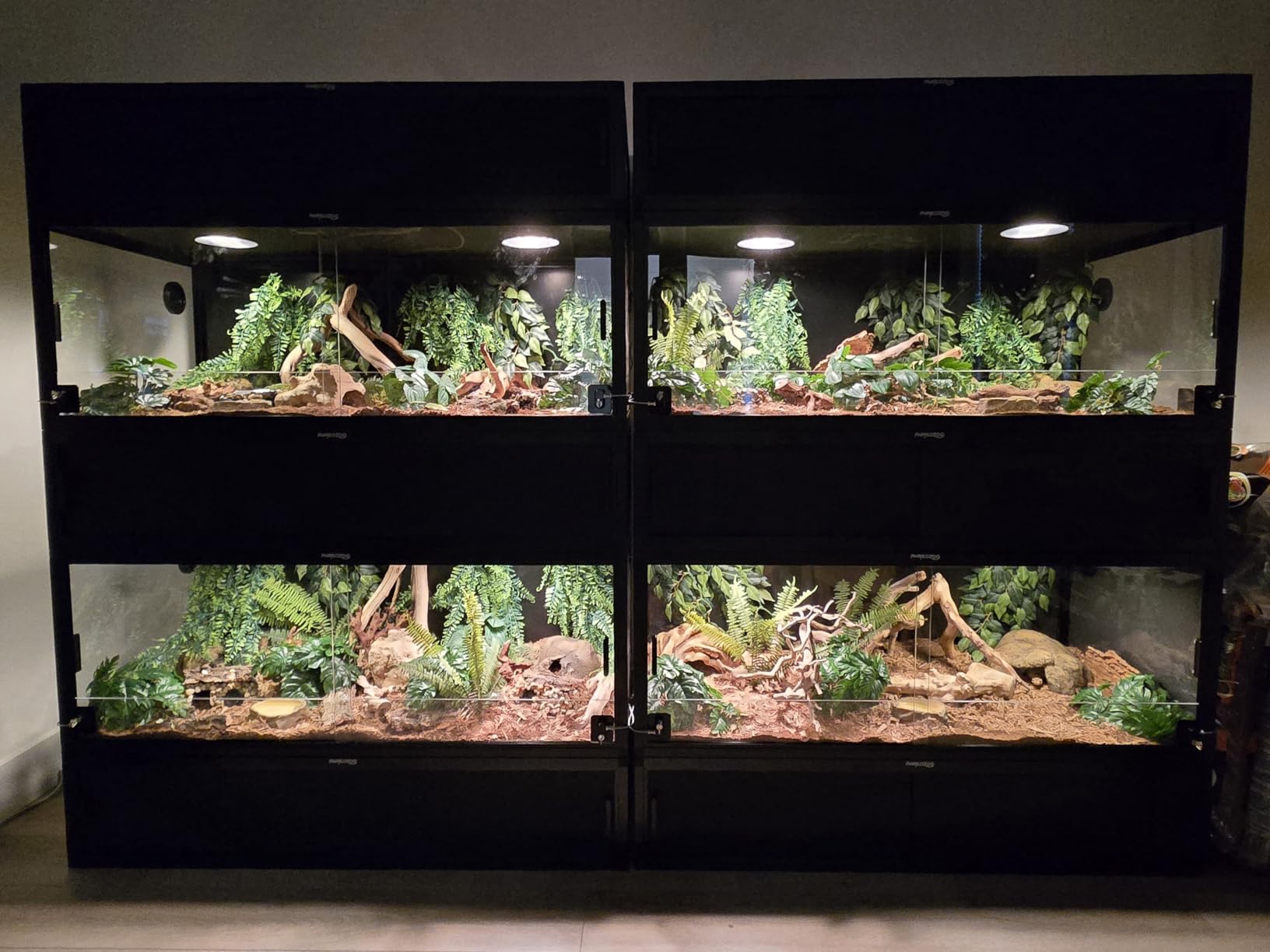 Phailozoo Stackable Reptile Enclosure, 85 Gallon Reptile Tank for Bearded Dragon, Snake, Ball Python, Colorful Aluminum Frame & Front Opening Tempered Glass Door with Handles for Easy Maintenance customer photo 2