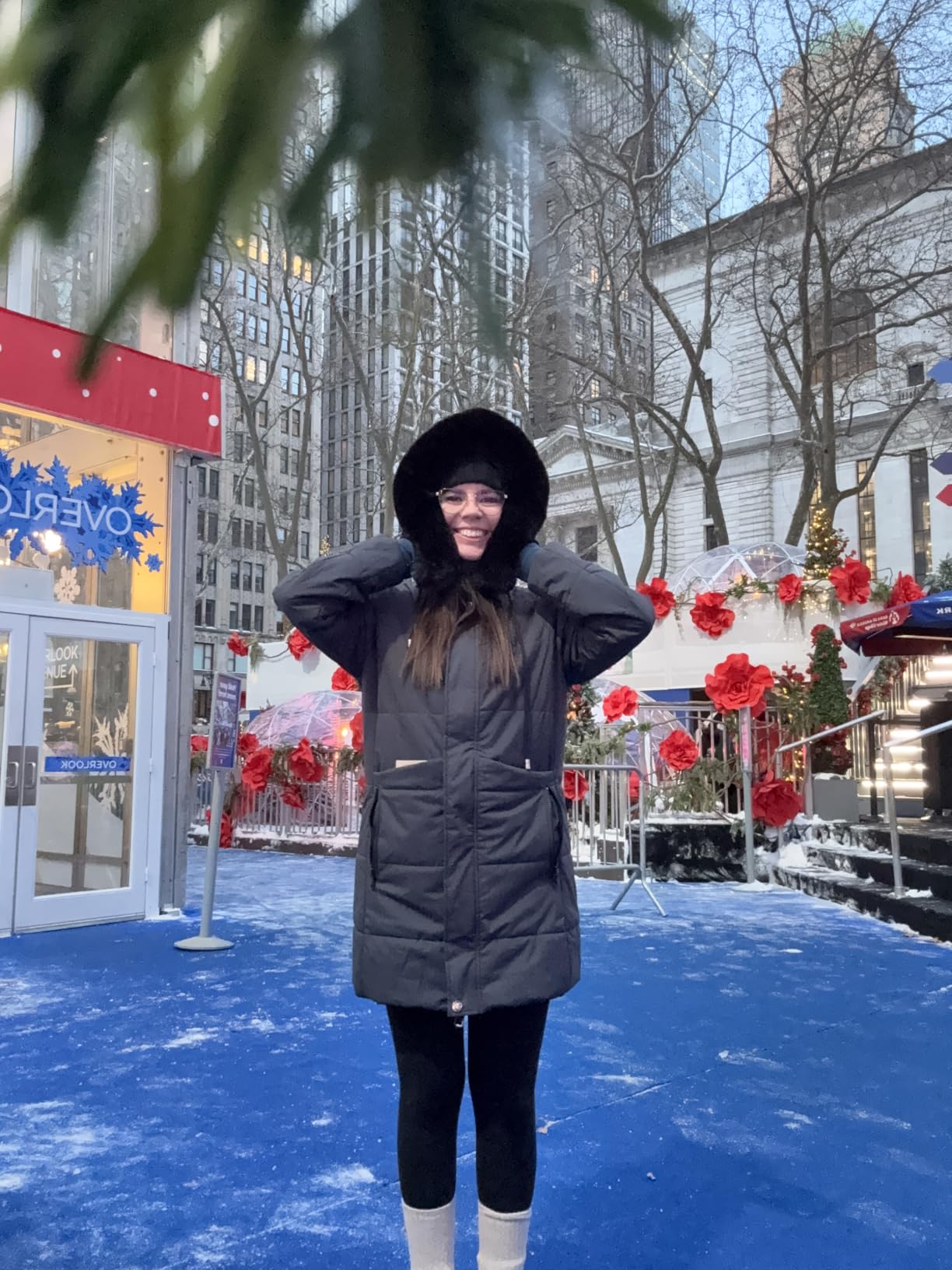 MOERDENG Women's Winter Puffer Coat Thicken Fleece Lined Down Jacket Waterproof Faux Fur Detachable Hooded Parka customer photo 2