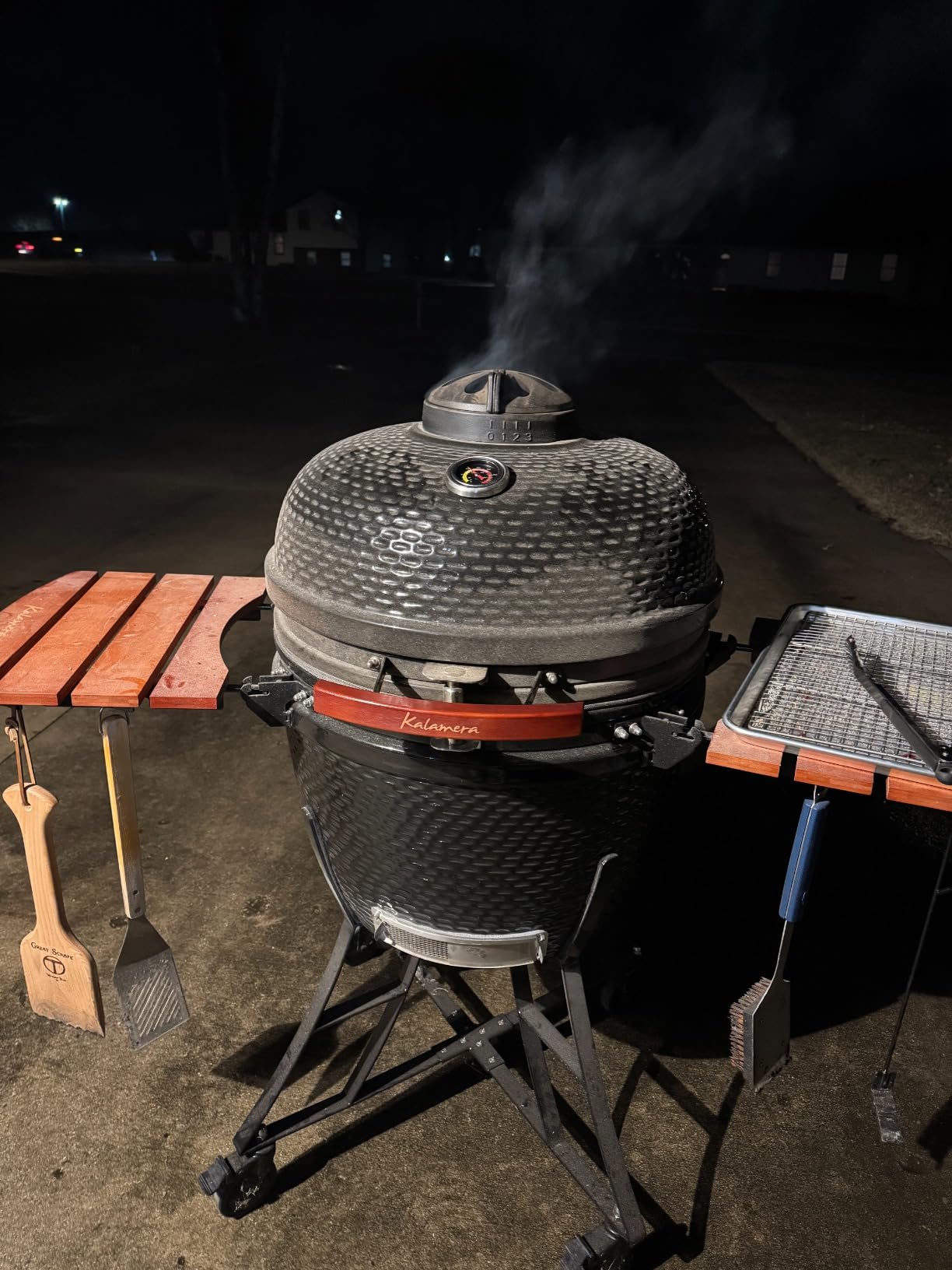 Kalamera 24 in. Ultimate Outdoor Ceramic Grill Kamado with Cart and Side-wings, Black customer photo 1