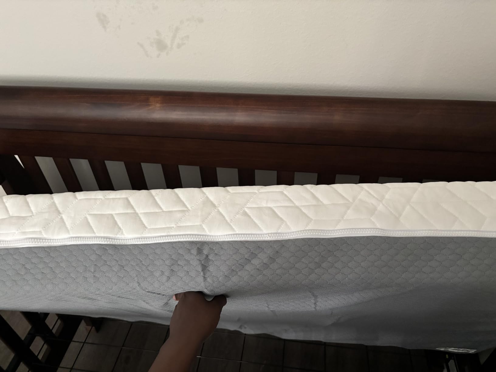 Hiccapop Baby Crib Mattress, Waterproof, Dual Sided Foam Baby Mattress, Firm Side for Babies, Soft Memory Foam Side for Toddlers, Made in USA customer photo 1