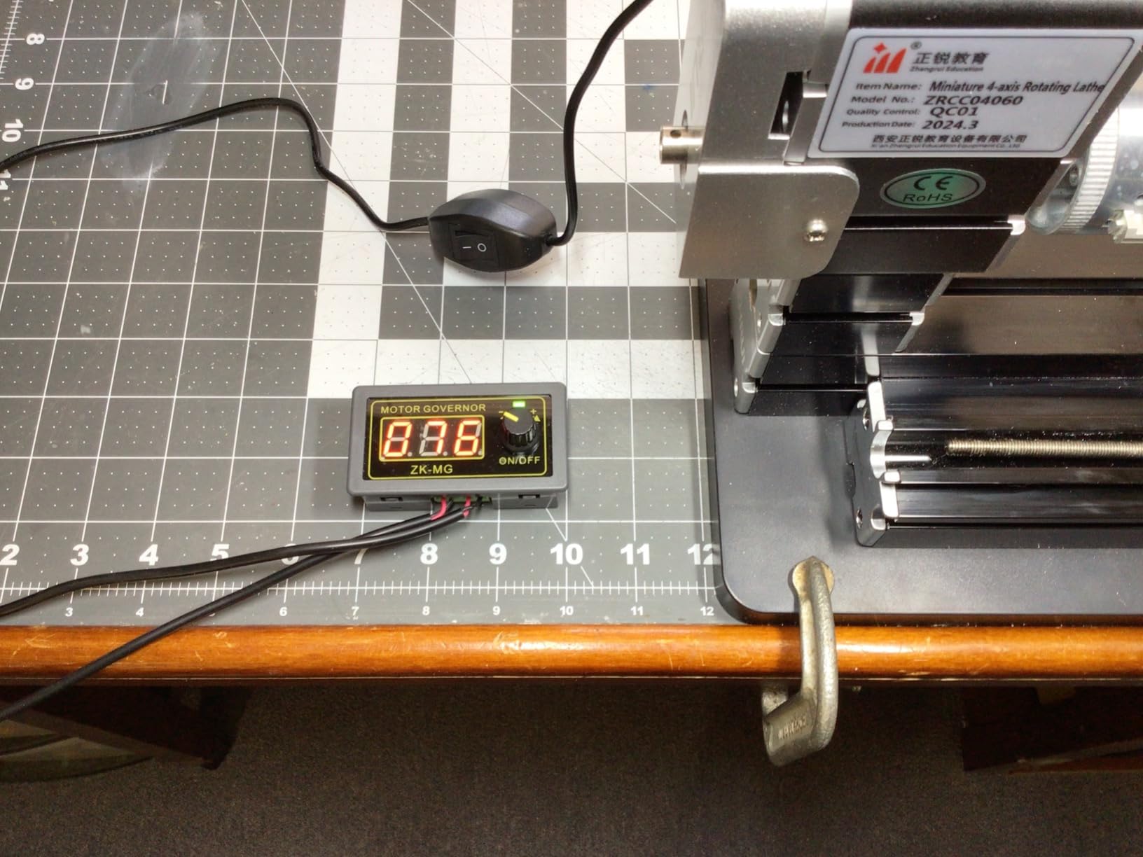 Mini Metal Lathe 60W 12,000 RPM, 4-Axis All-Machine Tool for Soft Metal Wood Acrylic Plastic, Precision Micro Lathe with Safety Guard Quick Indexer 0.02mm Scale (Gold Silver Aluminum Copper) customer photo 1
