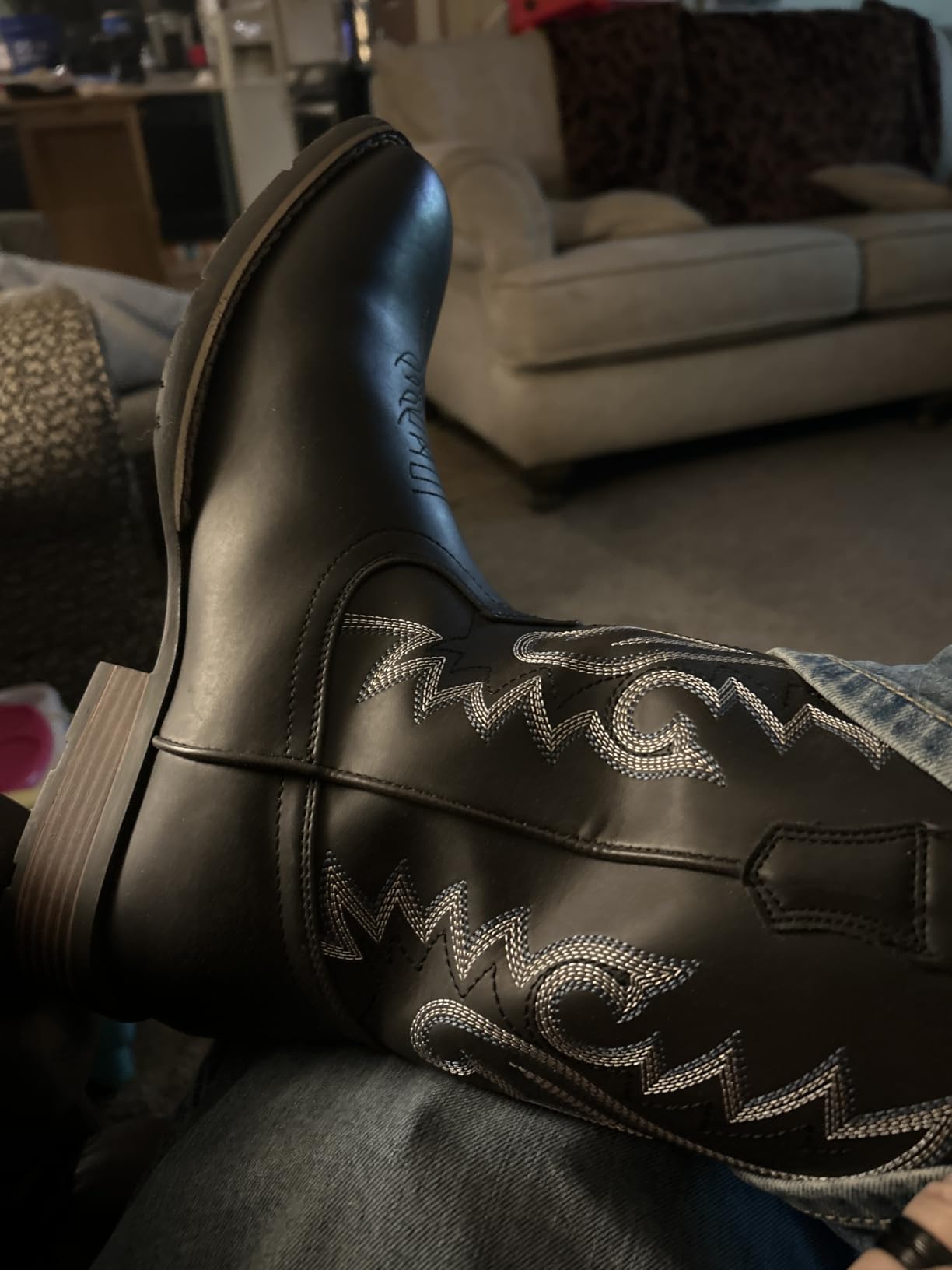 Cowboy Boots For Men with Wide Square Toe Western Retro Boot Durable Classic Fashionable Embroidered Pull On Slip Resistant Boots customer photo 2