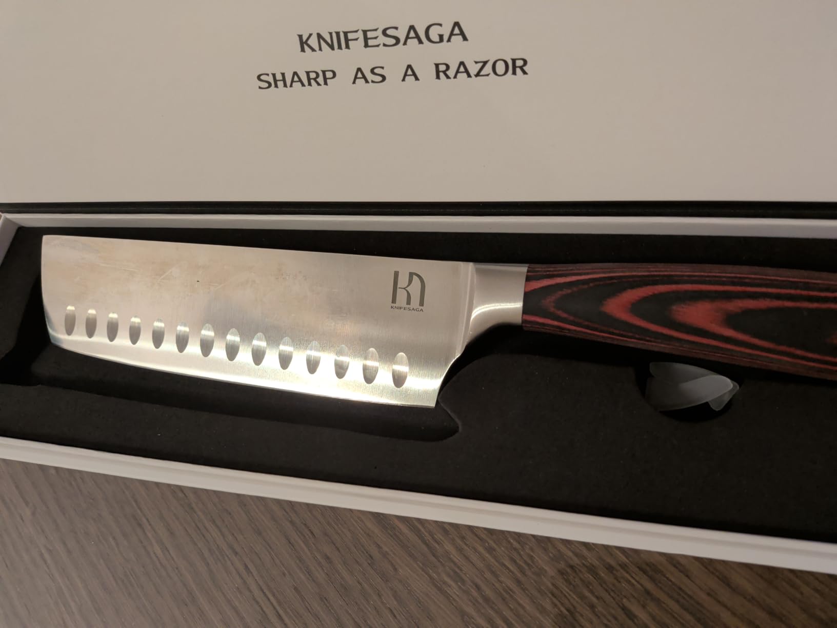 KnifeSaga 2026 Upgraded Nakiri Chef Knife Japanese Professional 7 Inch Sharp Meat Cleaver Kitchen Knives for Chopping Vegetable and Cooking, High Carbon Stainless Steel Asian Chopping Chefs Knife customer photo 1