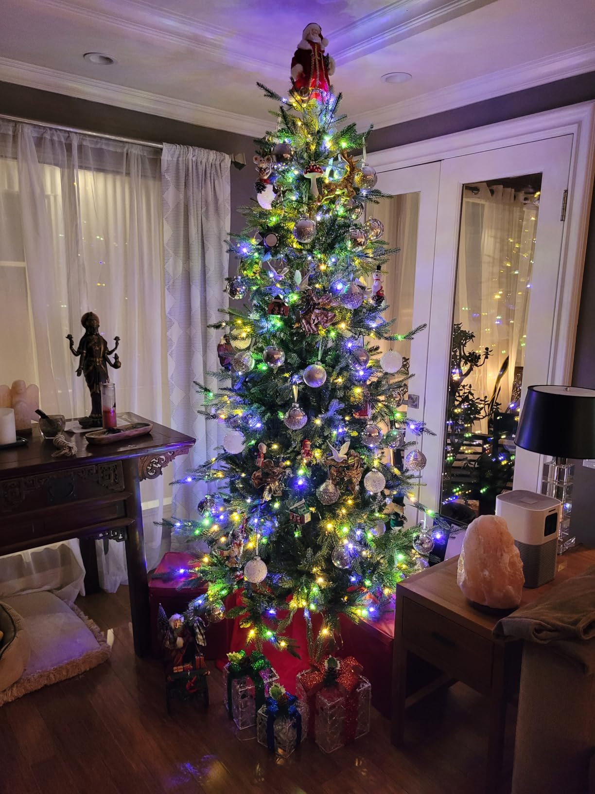 Best Choice Products 7.5ft Pre-Lit Artificial Aspen Slim Christmas Tree, Noble Holiday Decor w/ 2,136 Branch Tips, 2-in-1 Multicolor LED Lights, Cordless Connection, Metal Stand customer photo 1