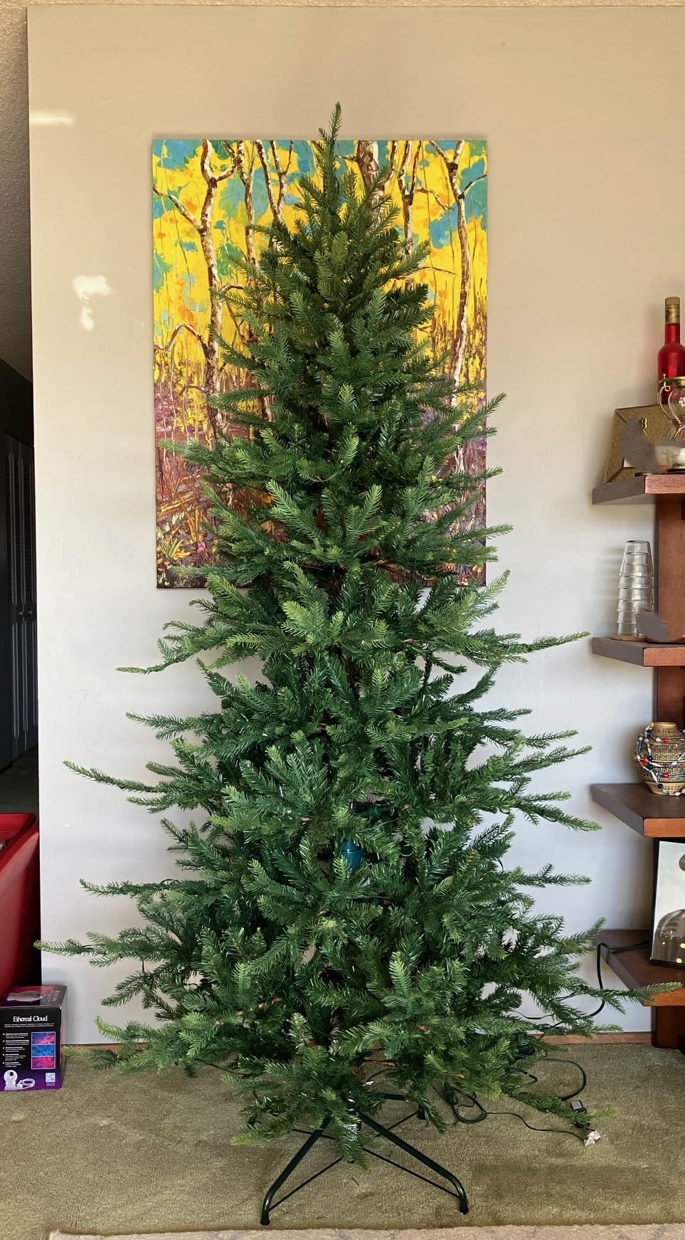 Best Choice Products 7.5ft Pre-Lit Artificial Aspen Slim Christmas Tree, Noble Holiday Decor w/ 2,136 Branch Tips, 2-in-1 Multicolor LED Lights, Cordless Connection, Metal Stand customer photo 2