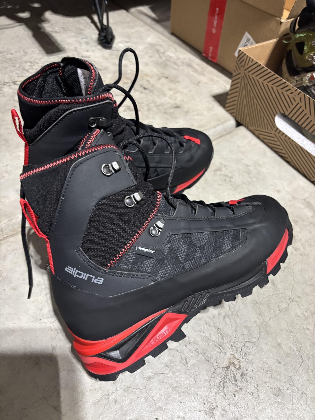 CARABINER Mountaineering Hiking Boot | 8 inch Waterproof Trekking & Climbing Shoes | Sympatex Breathable Membrane | VCP Variable Fit | Neoprene Collar | All Weather Grip from Vibram | Made in Europe customer photo 2