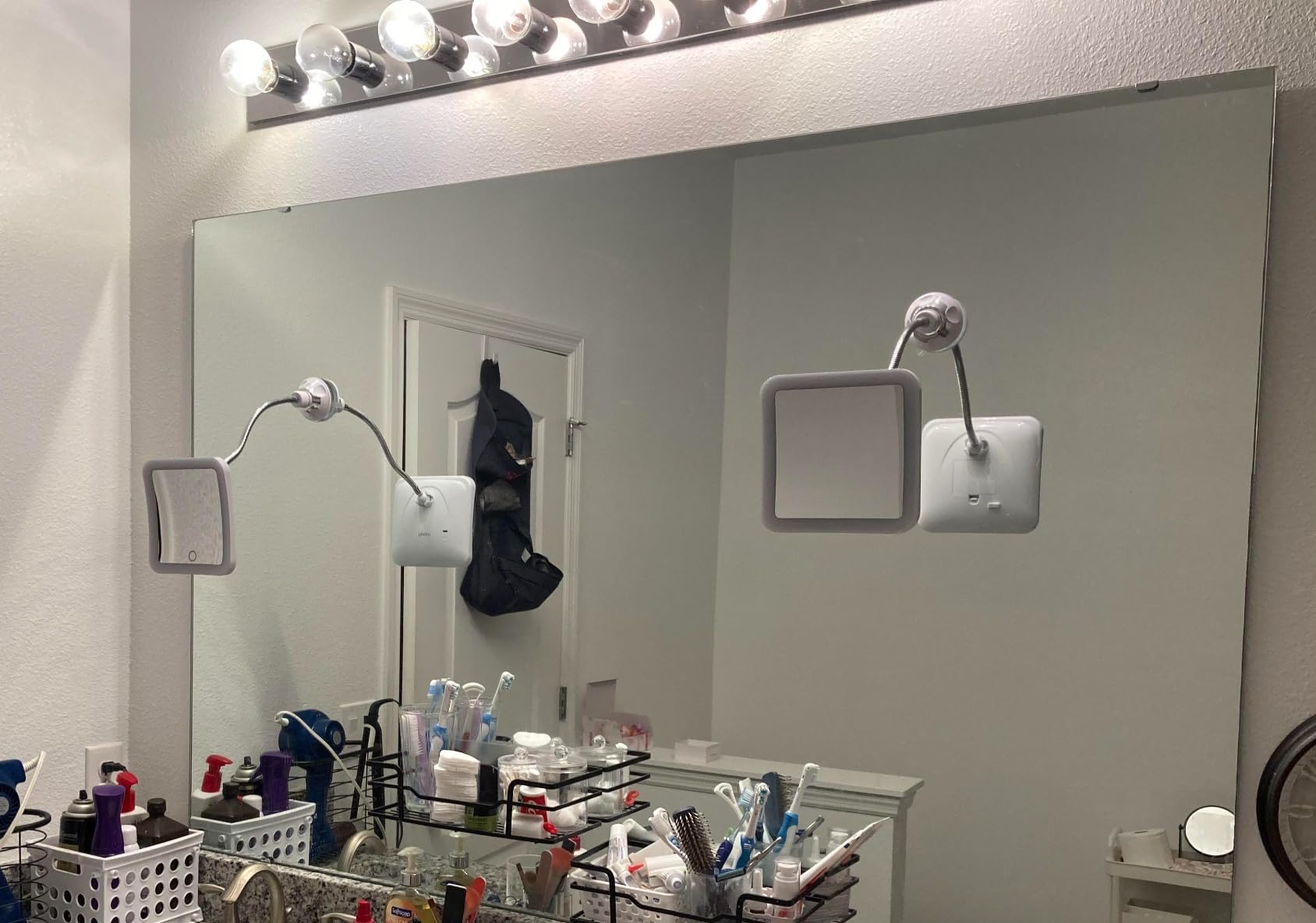 Fancii 10x Flexible Magnifying Mirror with 3 LED Light Settings, Rechargeable - Gooseneck Lighted Makeup Mirror for Bathroom, Locking Suction Mount, Cordless, 360 Rotatable (Mira 2 Plus) customer photo 2
