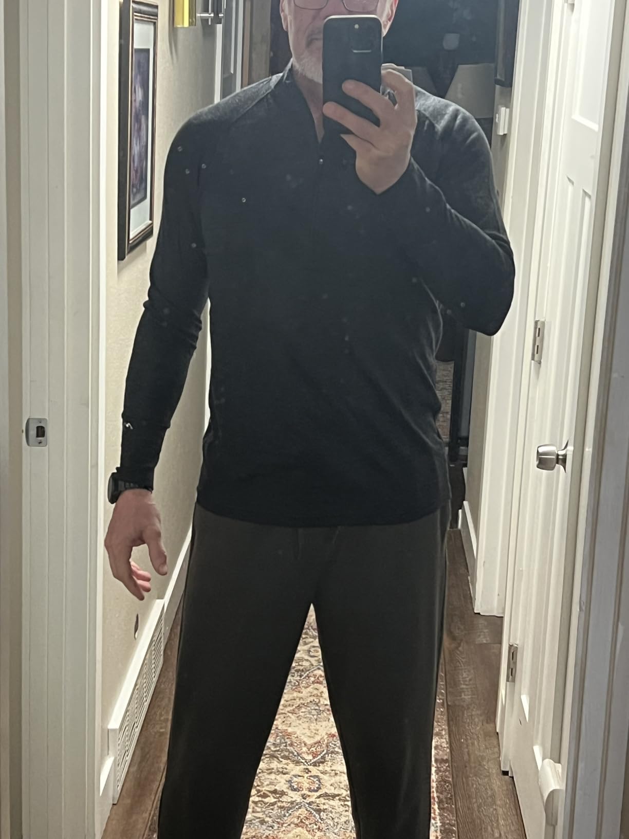 Merino Wool Base Layer Mens - Wool Half Zip Sweater Men - Merino Quarter Zip Sweater Lite, Midweight, Heavyweight and Socks customer photo 2