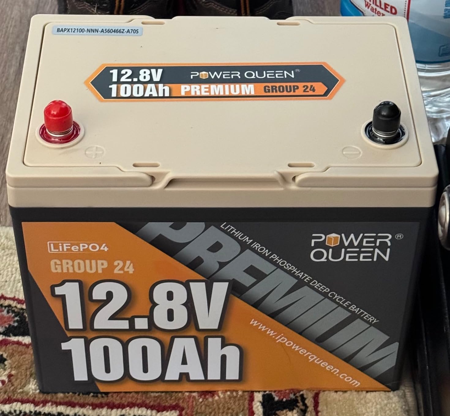 Power Queen 12V 100Ah LiFePO4 Battery, Group 24 Lithium Battery, 15000+ Deep Cycles RV Battery with BMS Protection for Travel Trailer, Motorhome, Trolling Motor, Solar customer photo 2