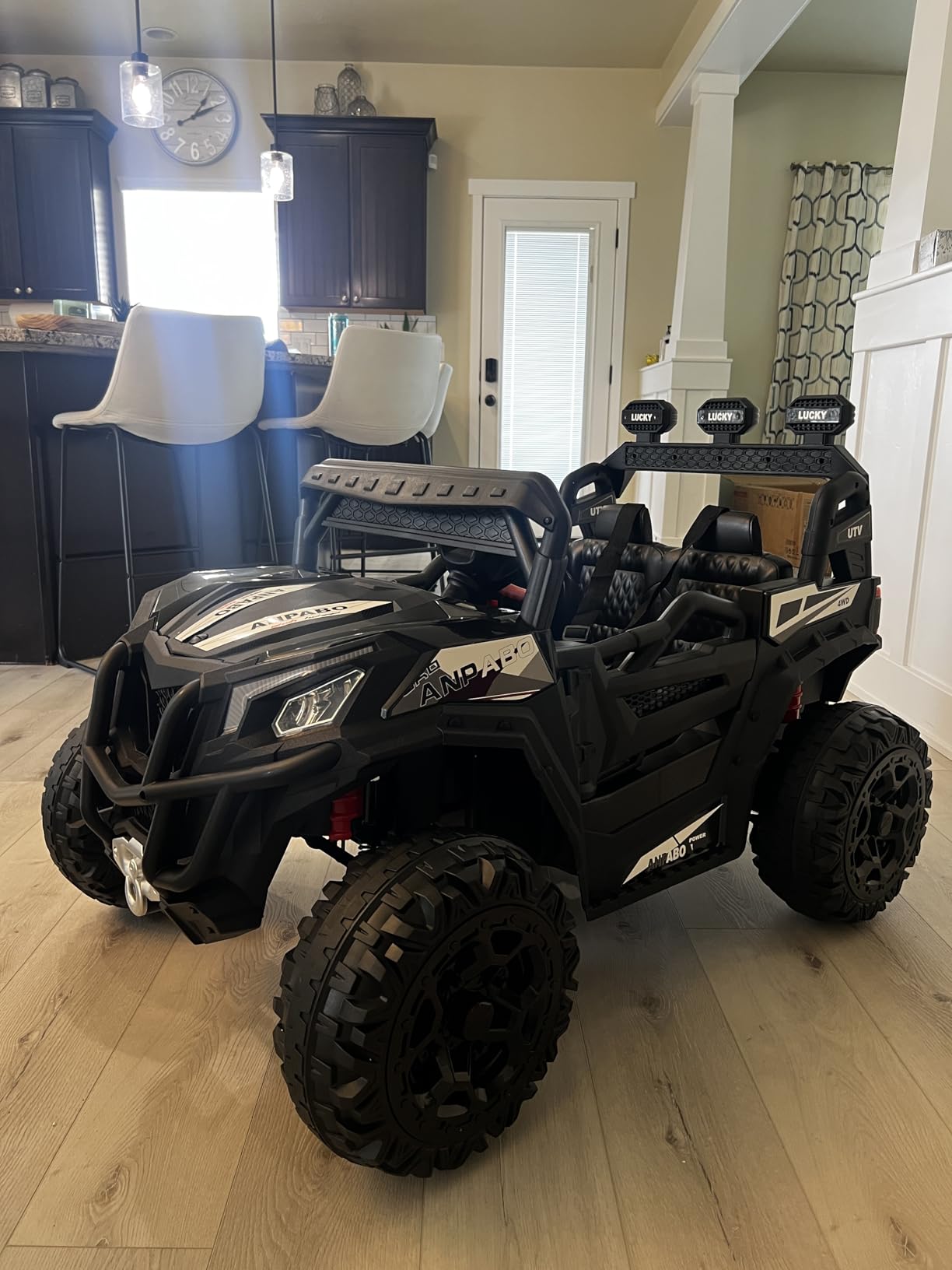 ANPABO 24V Ride on Toys for Big Kids w/Remote Control, 4X75W Motors, Max 4.5MPH, 4WD/2WD Switchable, 4 Shock Absorbers, 19