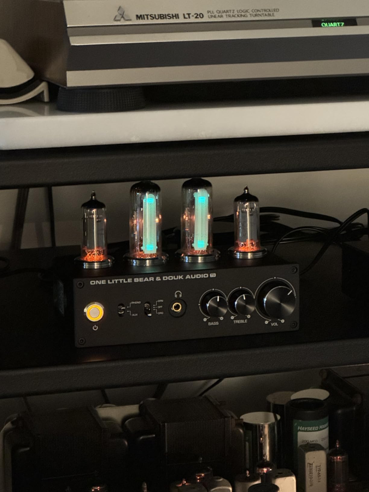 Douk Audio T9 Vacuum Tube Phono Preamp Stereo Turntable Preamplifier with Headphone Output and Treble Bass Control for MM/MC Record Player customer photo 2