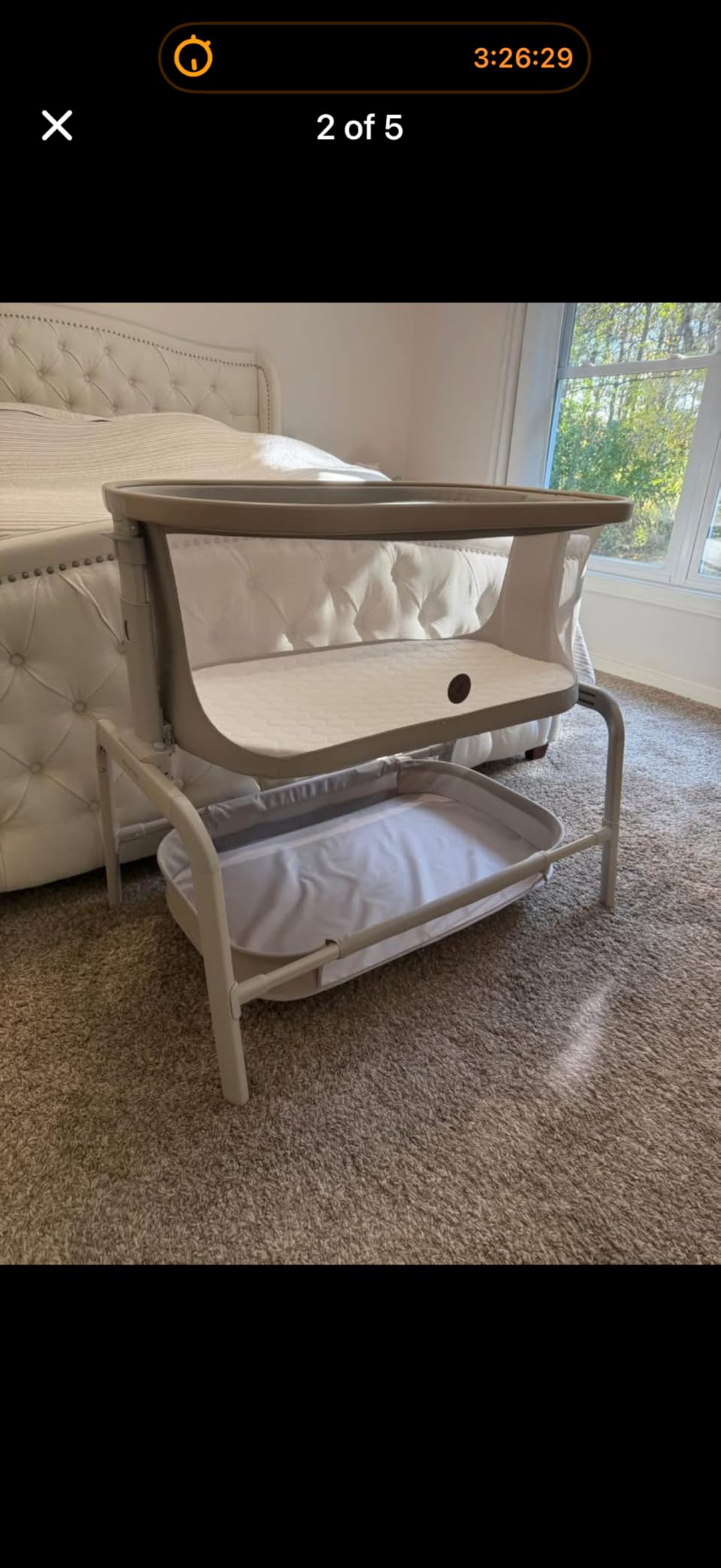 Maxi-Cosi Iora Baby Bassinets Bedside Sleeper, Portable Bassinet, Infant Bedside Sleeper Crib, Height Adjustable, Breathable Mesh, Large Storage Basket customer photo 1