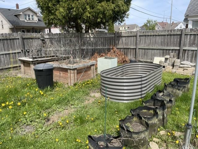 A ANLEOLIFE 8x4x2ft Galvanized Raised Garden Bed Kit, Oval Metal Deep Root Planters for Outdoor Plants Vegetables Flowers Herb customer photo 1