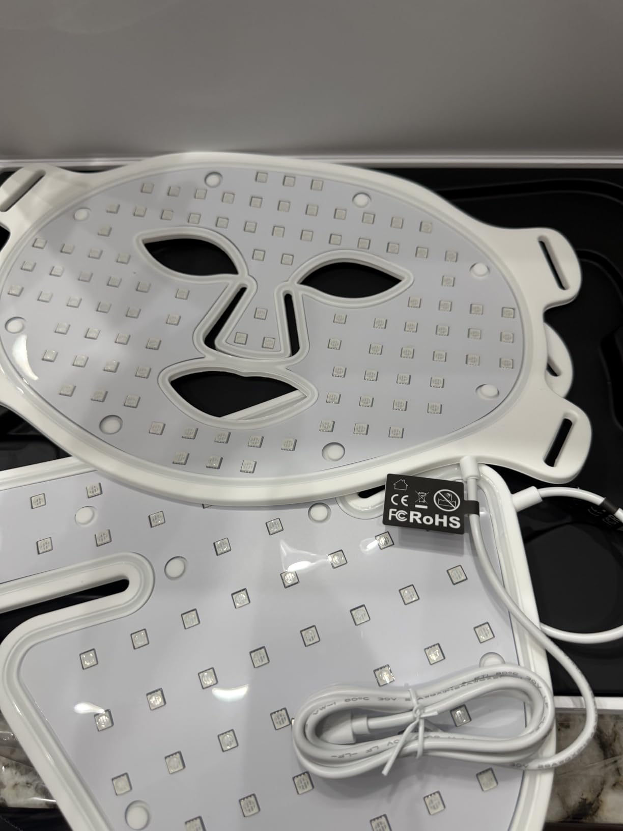 MEGELIN Led Red Light Therapy Face & Neck Mask, 7 Colors Led Light Therapy Facial Mask, Infrared Red Light Therapy Mask, Infrared Light Skin Rejuvenation(White) customer photo 1