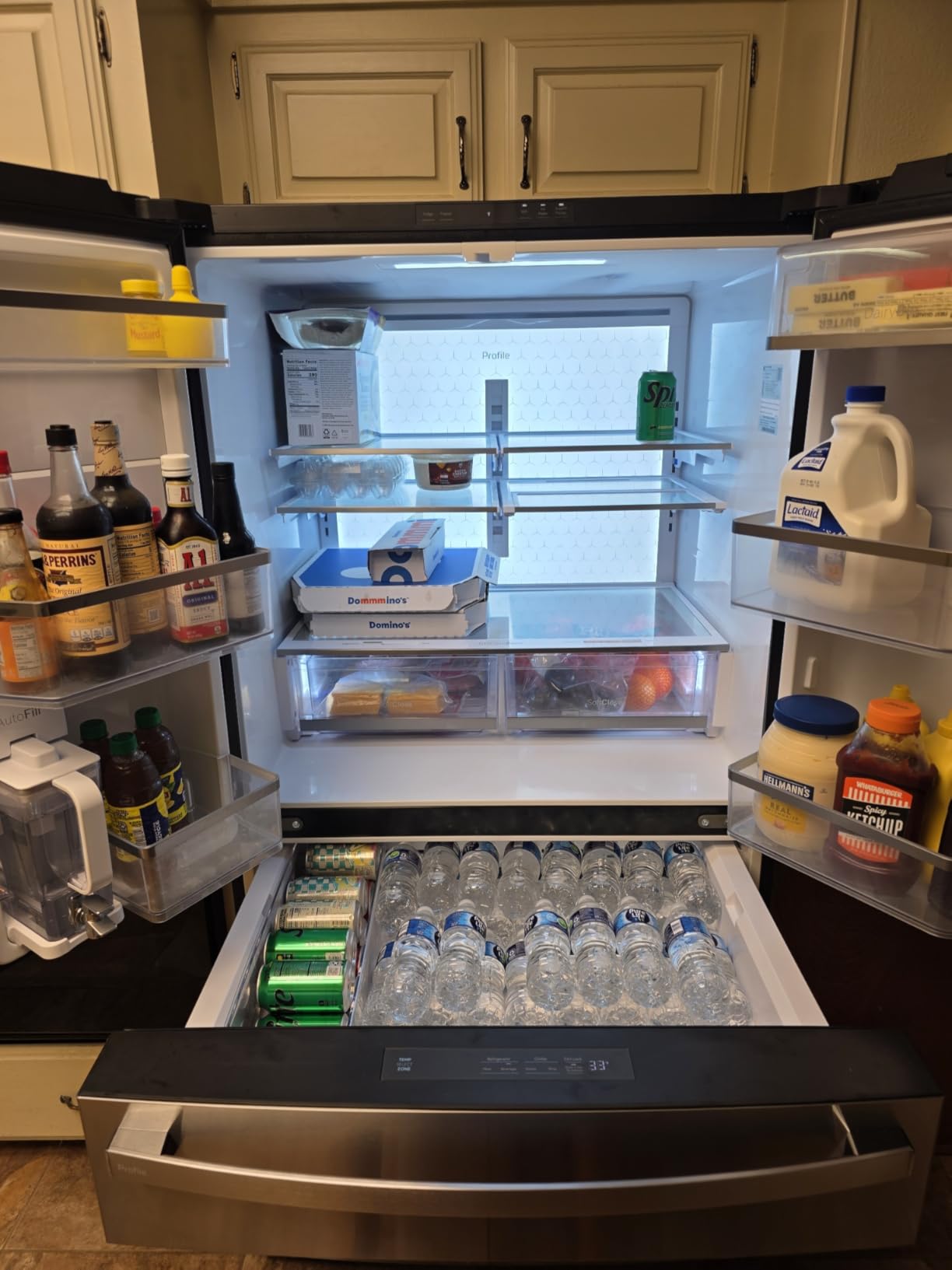 GE Profile PGE29BYTFS 28.7 cu. ft. 4-Door French Door Refrigerator in Stainless Steel with Dual-Dispense Autofill Pitcher customer photo 1