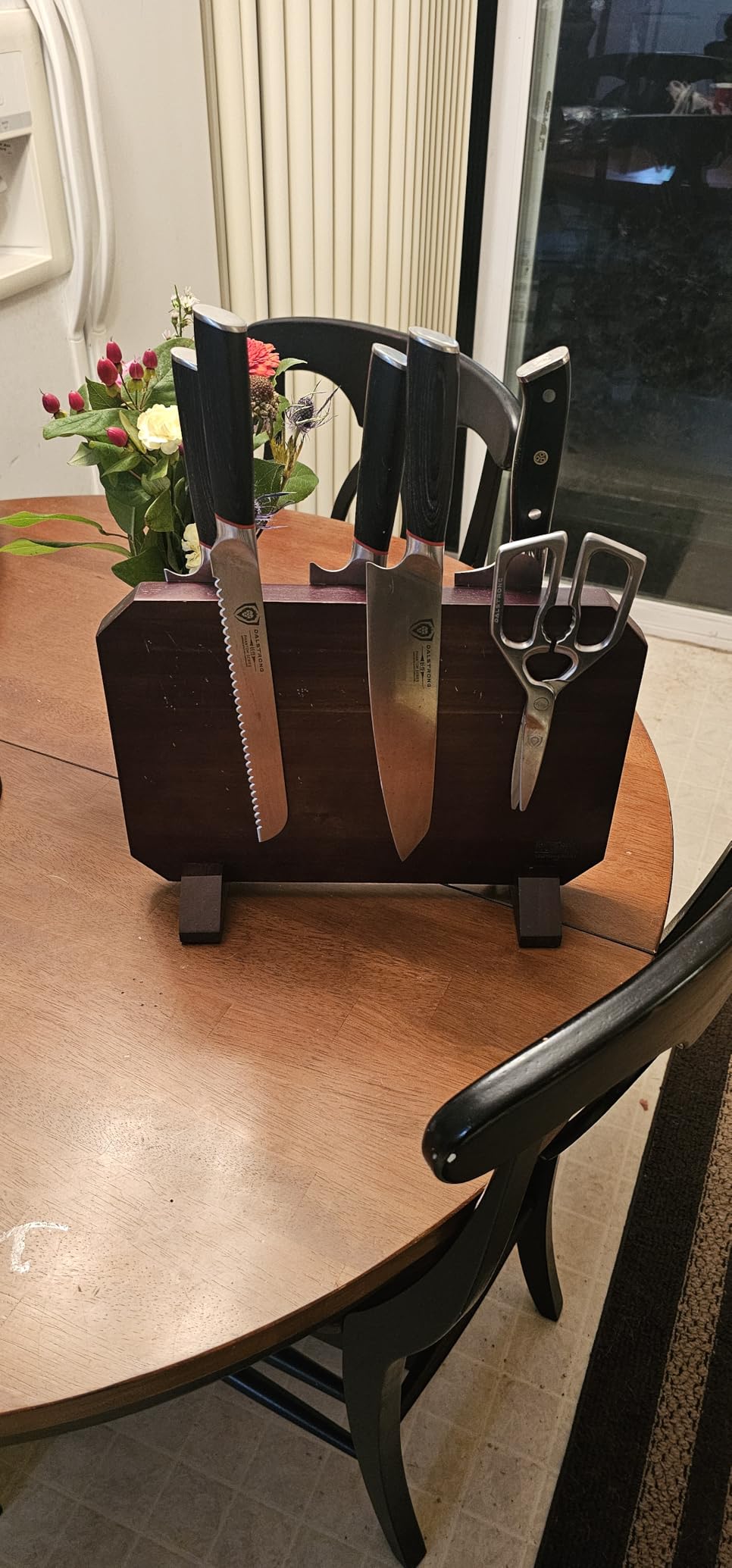 HOSHANHO Magnetic Knife Block, Thickened Acacia Wood Kitchen Knife Holder Stand customer photo 2