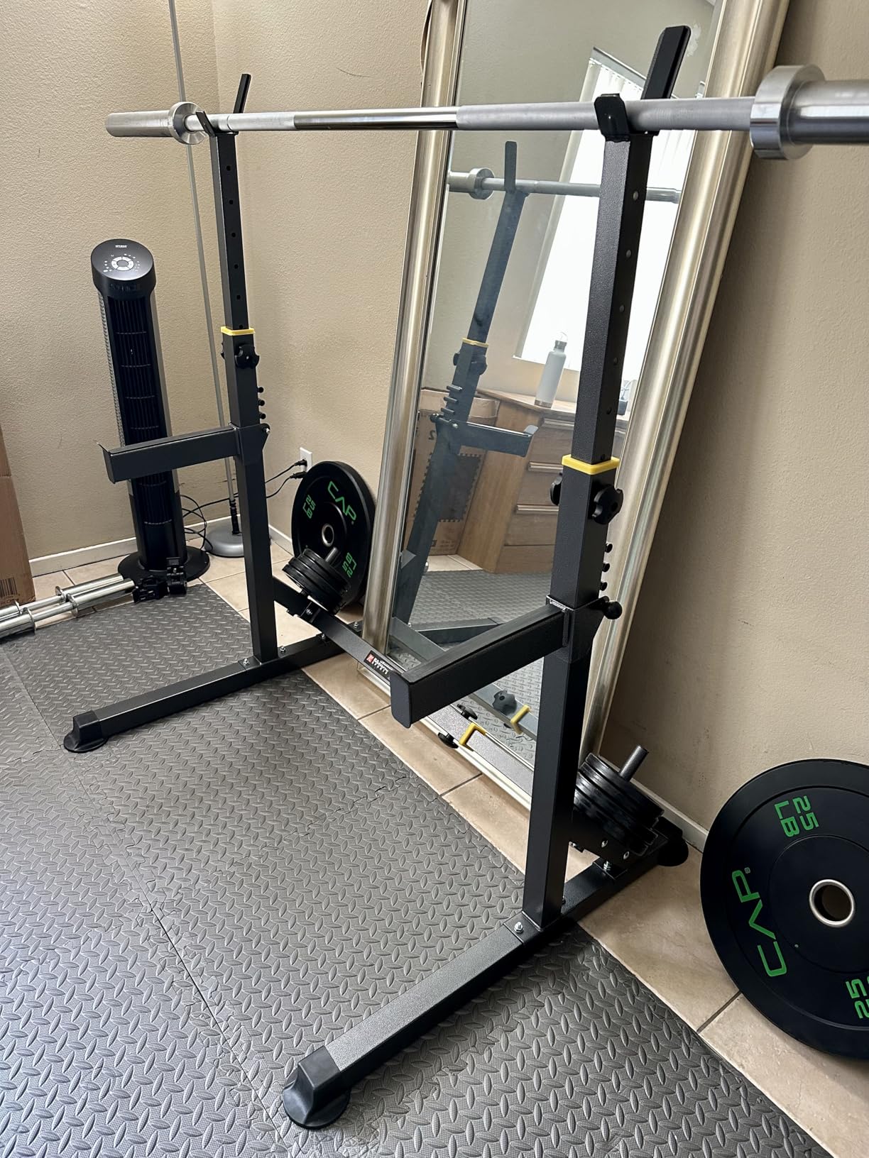 Adjustable Squat Rack, Multi-Function Barbell Rack for Weight Lifting and Home Gym Fitness Workout Portable Squat Bench Press customer photo 1