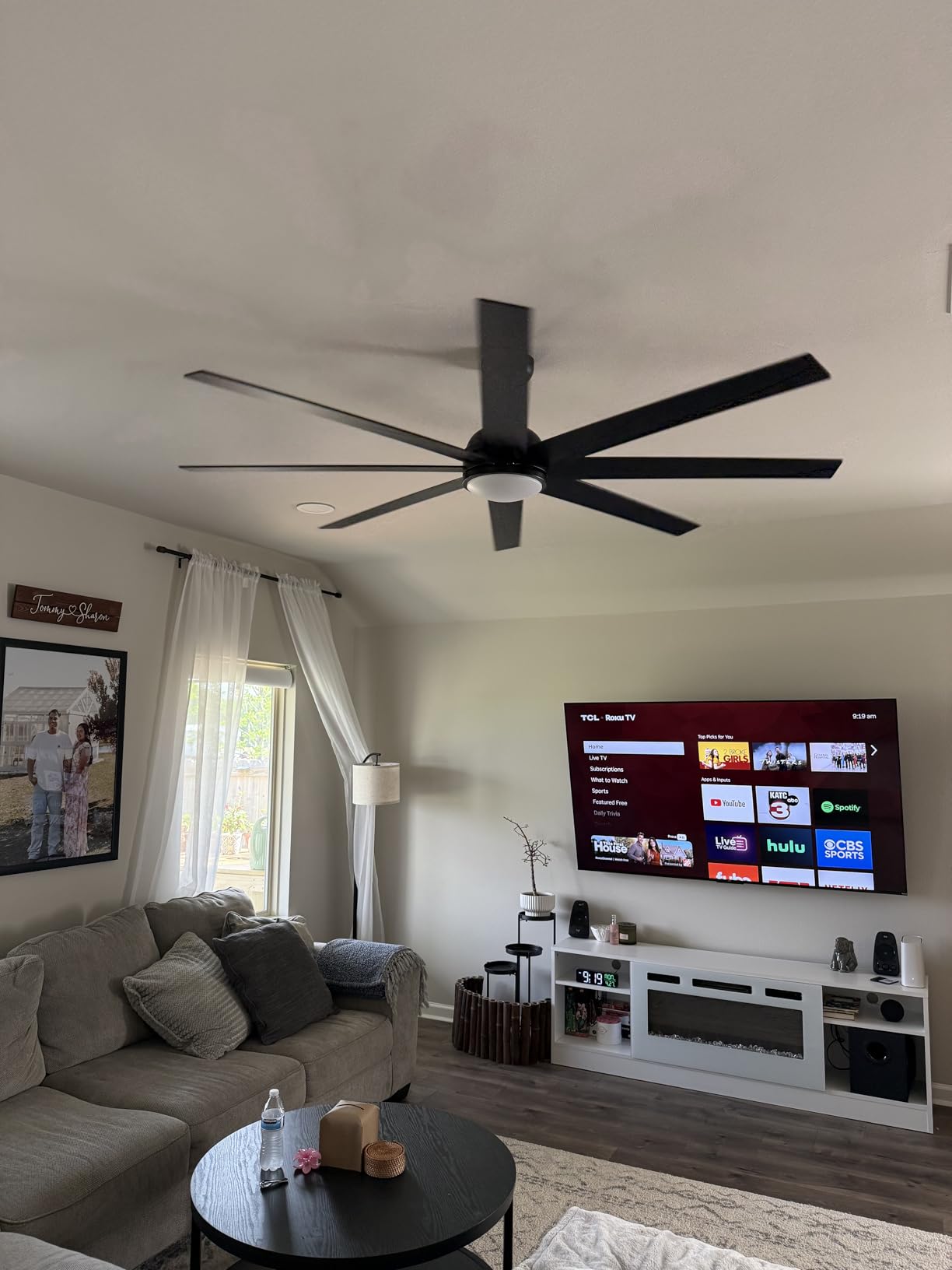 Fanbulous Ceiling Fan with Light, 72 inch Large Black Ceiling Fan with Light and Remote, Indoor/Outdoor use for Living Room Patio, 6 Speeds, Reversible Quiet DC Motor, 3 CCT, 8 Blades customer photo 1
