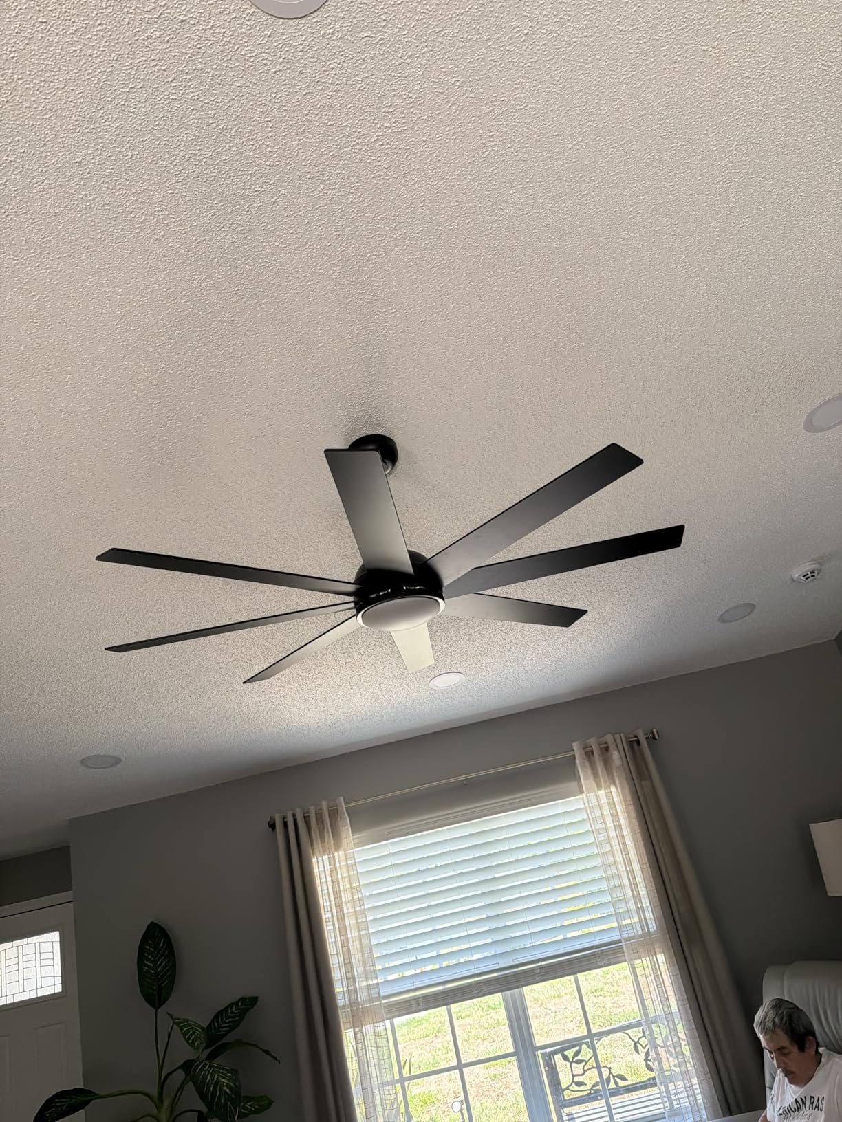 Fanbulous Ceiling Fan with Light, 72 inch Large Black Ceiling Fan with Light and Remote, Indoor/Outdoor use for Living Room Patio, 6 Speeds, Reversible Quiet DC Motor, 3 CCT, 8 Blades customer photo 2
