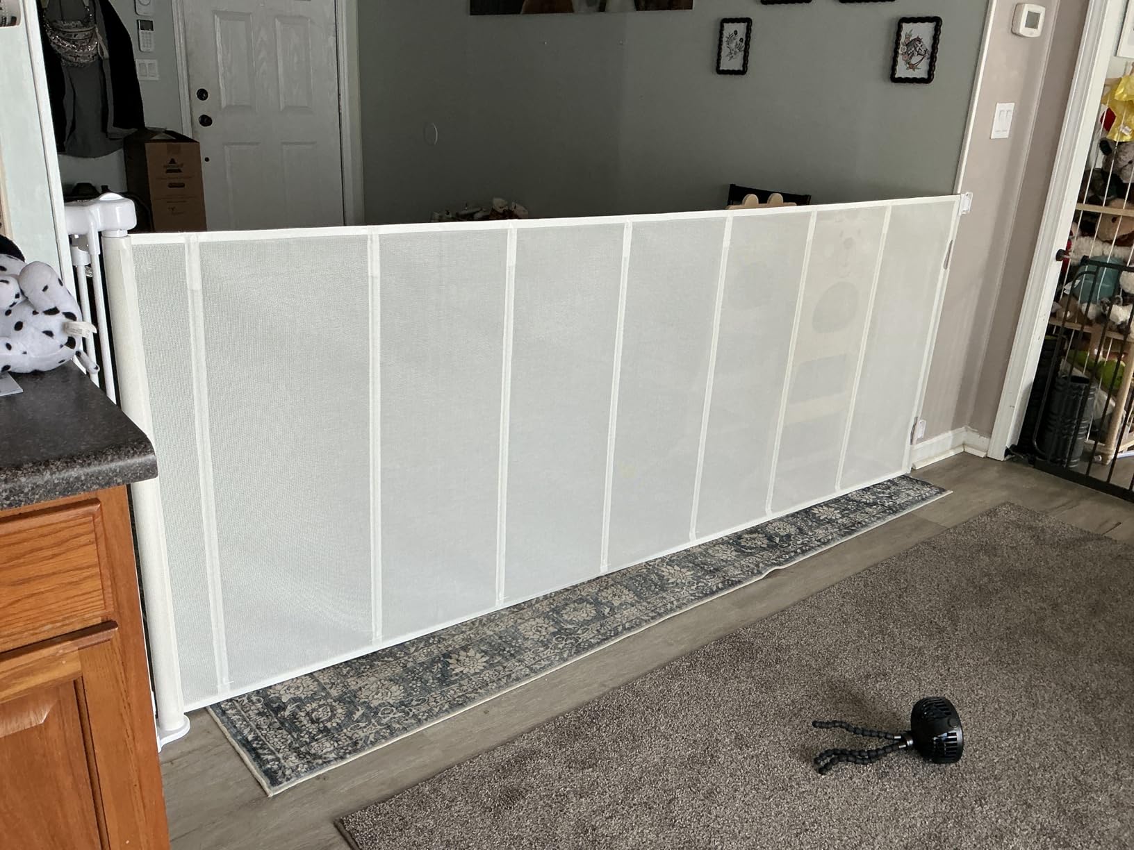 Miumoon 150 inch Retractable Baby Gates 42 inch Tall, Retractable Gate with Reinforced Strip Design to Prevent Crawling Through, 12 FT Extra Wide Retractable Dog Gate for Indoor/Outdoor customer photo 1