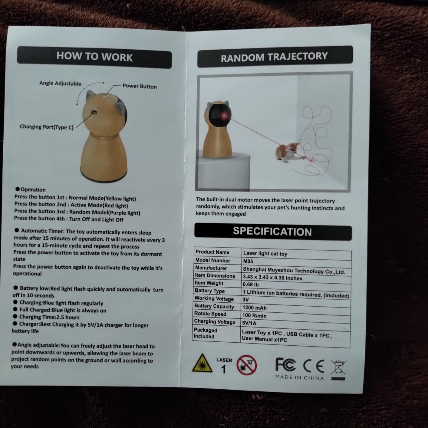 Valonii Interactive Cat Laser Toy Automatic for Indoor Cats, Real Random Trajectory Rechargeable Laser Cat Toys for Indoor Cats/Kittens/Dogs customer photo 1
