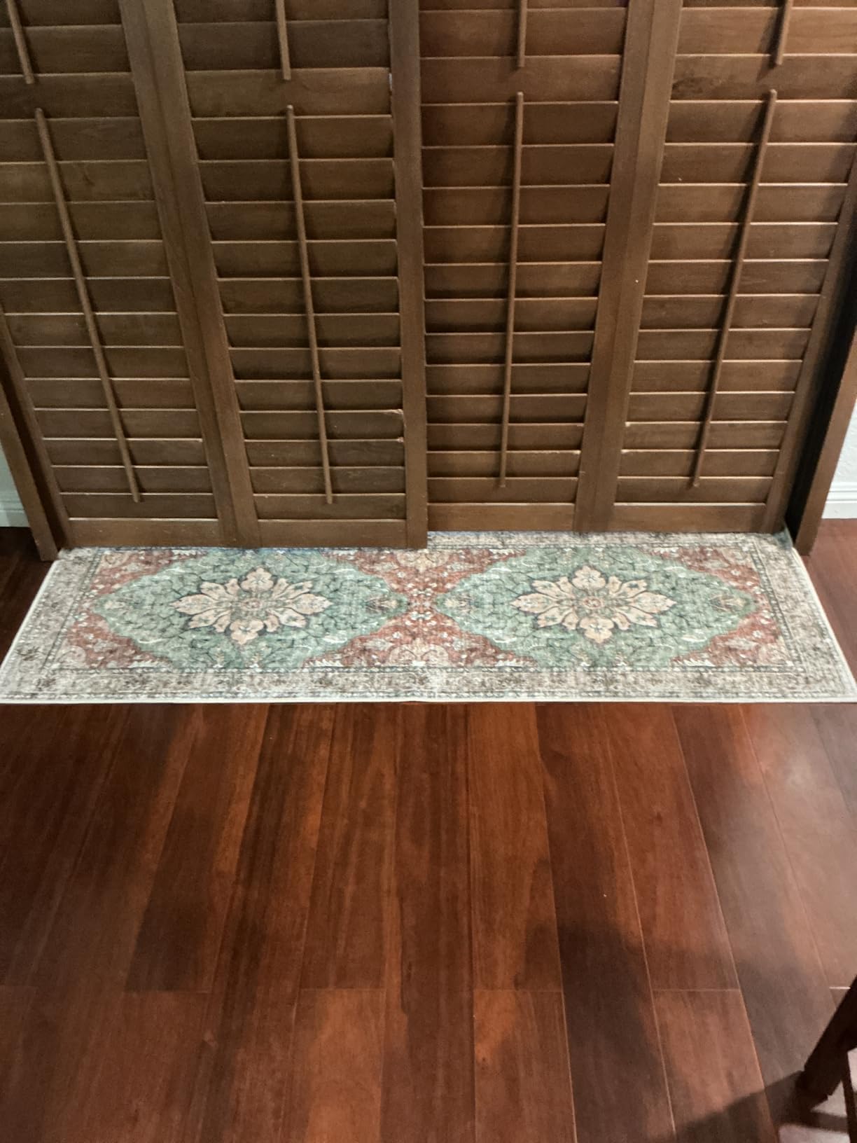 RELEANY Area Rugs 8'x10' Washable Non-Slip, Floral Vintage Distress Medallion Carpet for Living Room Bedroom Dining Room, Terracotta Burnt Orange Green customer photo 1