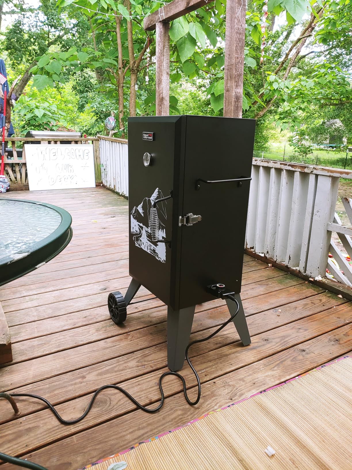 Royal Gourmet SE2805 28-Inch Analog Electric Smoker with 3 Cooking Grates, Adjustable Temperature Control, 454 sq in, Black customer photo 1