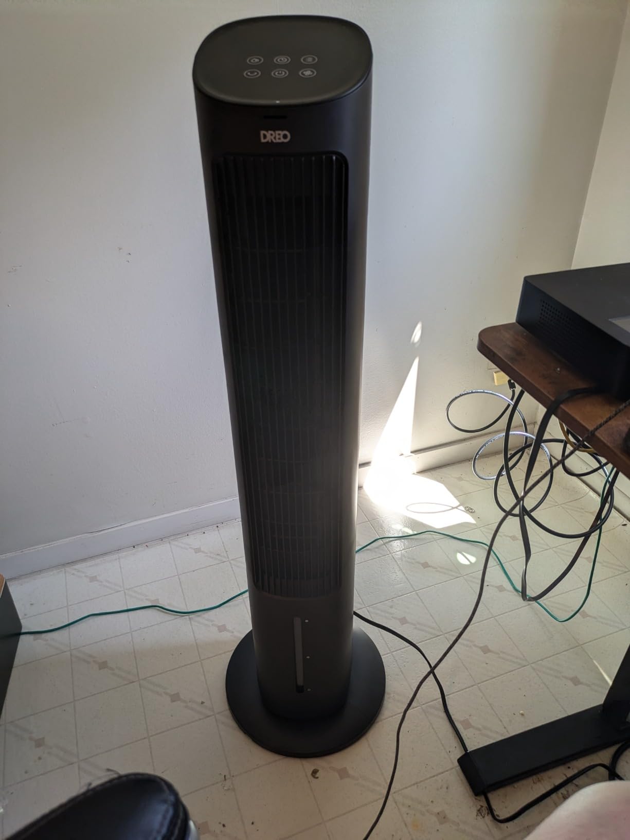 DREO Tower Fans That Blow Cold Air, 40 Inch Evaporative Air Cooler, Cooling Fan for Bedroom with 80 Oscillating, Remote Control, 3 Modes 4-Speed Quiet Floor Fan, Black customer photo 2