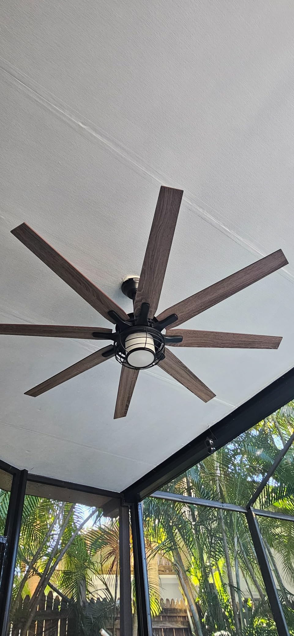Amico 100 Inch Ceiling Fans Without Lights, Indoor/Outdoor Ceiling Fan with Remote Control, Reversible, 6 Blades, Noiseless Industrial Black Ceiling Fan No Light for Patio, Porch, Garage, Shop customer photo 1