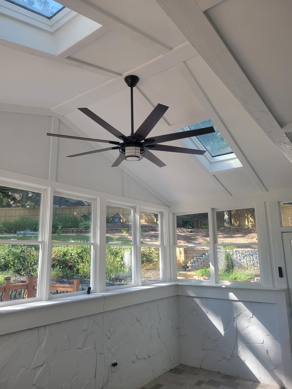 Amico 100 Inch Ceiling Fans Without Lights, Indoor/Outdoor Ceiling Fan with Remote Control, Reversible, 6 Blades, Noiseless Industrial Black Ceiling Fan No Light for Patio, Porch, Garage, Shop customer photo 2