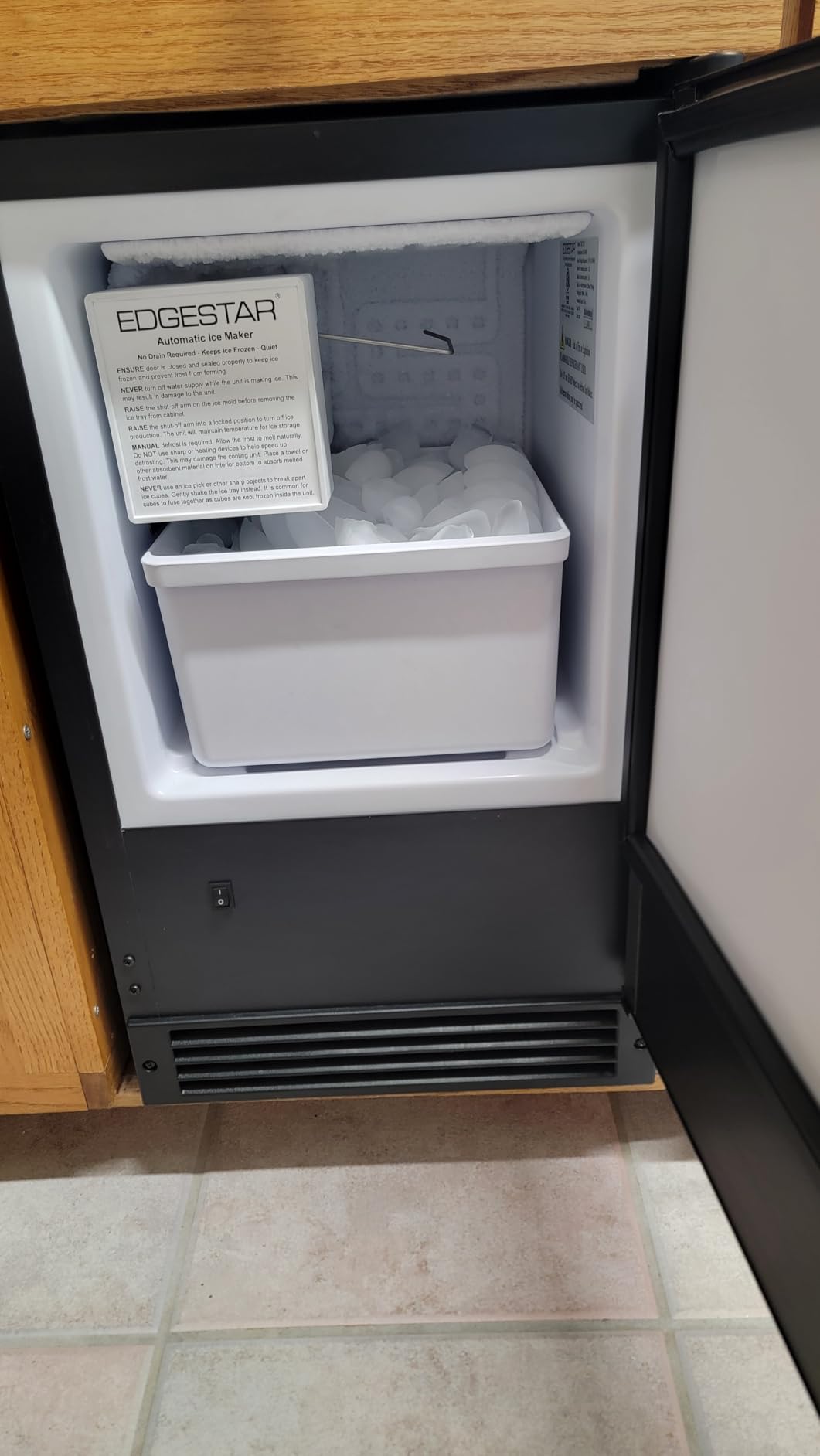 EdgeStar IB121 15 Inch Wide 12 Lbs. Capacity Built-In Ice Maker with 15 Lbs. Daily Ice Production - Stainless Steel customer photo 2