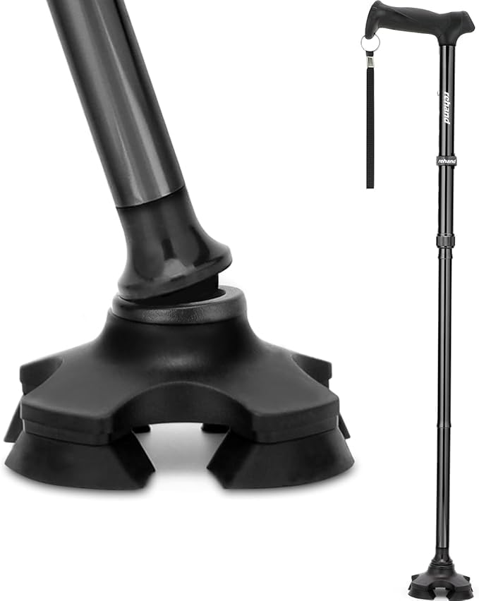 REHAND Walking Cane for Men & Women - Foldable, Adjustable, Lightweight, Self Standing Pivot Walking Cane, Soft Handle Grip, with Travel Bag, Walking Sticks for Seniors & Adults customer photo 1