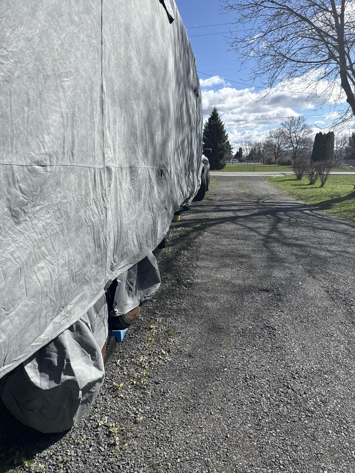 RVMasking Travel Trailer RV Cover 24-26ft, 7 Layers Extra-Thick Camper Cover Waterproof Windproof for Toy Hauler with 4 Tire Covers & Tongue Jack Cover & Propane Tank Cover, Dark Gray customer photo 2