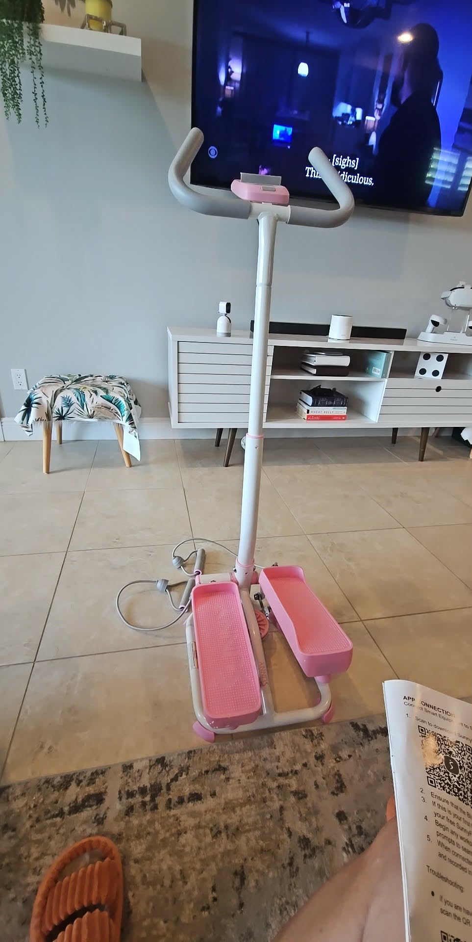 Sunny Health & Fitness Total Body 2-in-1 Smart Stepper Machine for Home with Handlebar and Resistance Bands customer photo 1