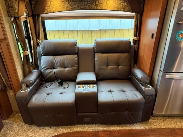 Reclining Loveseat, Massage Loveseat Recliner Sofa Heavy Weight Capacity, RV Love Seat Chair Clearance with Console, USB, Type C Port, Storage, Cup Holders, Wall Hugger Couch for Living Room customer photo 2