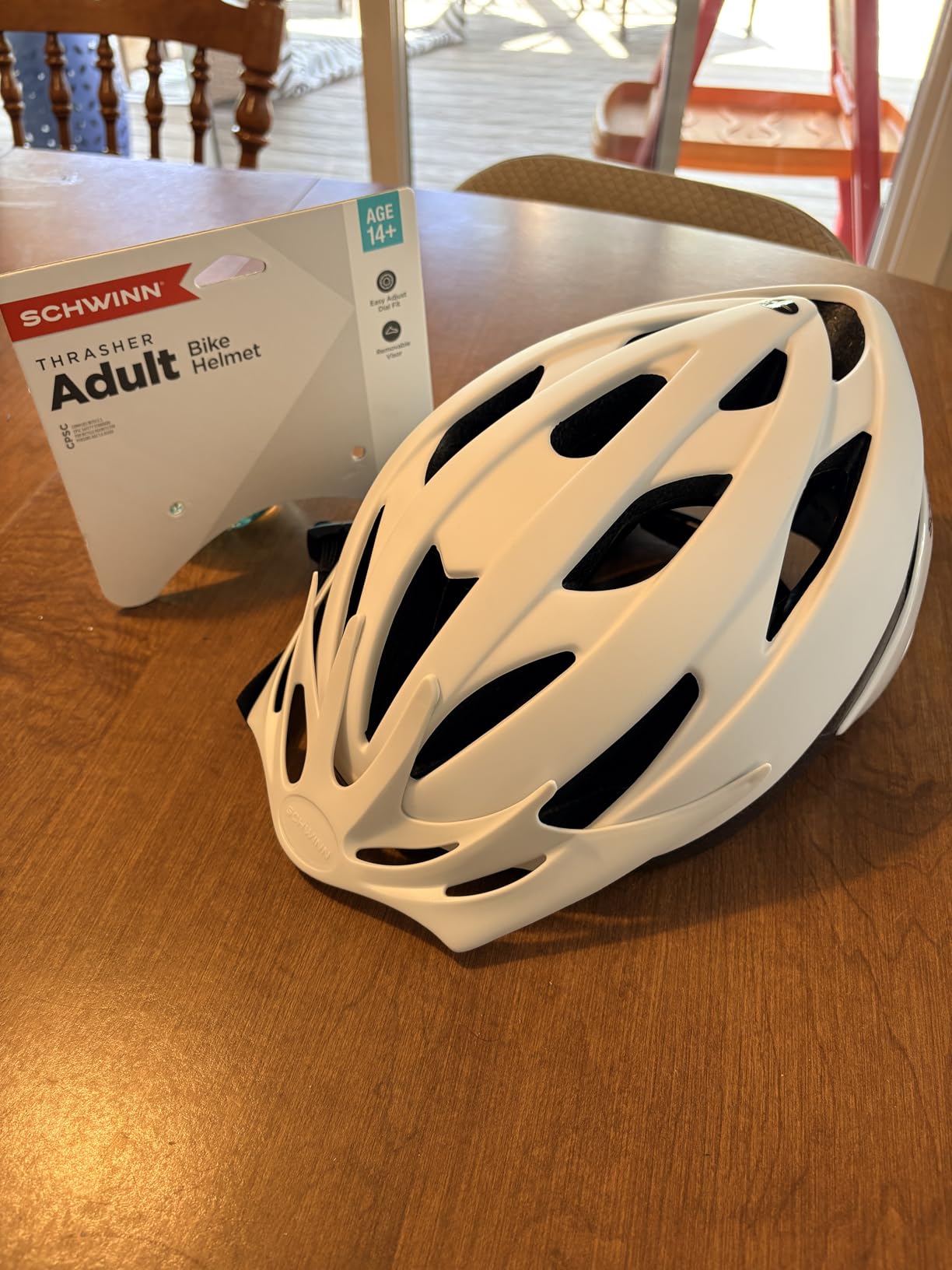Schwinn Thrasher Helmet for Adults, Size 58-62 cm for Riders Ages 14+, Microshell, Adjustable Dial & Straps, Interior Padding, Air Vents, Visor, Adult Bike Helmet customer photo 1