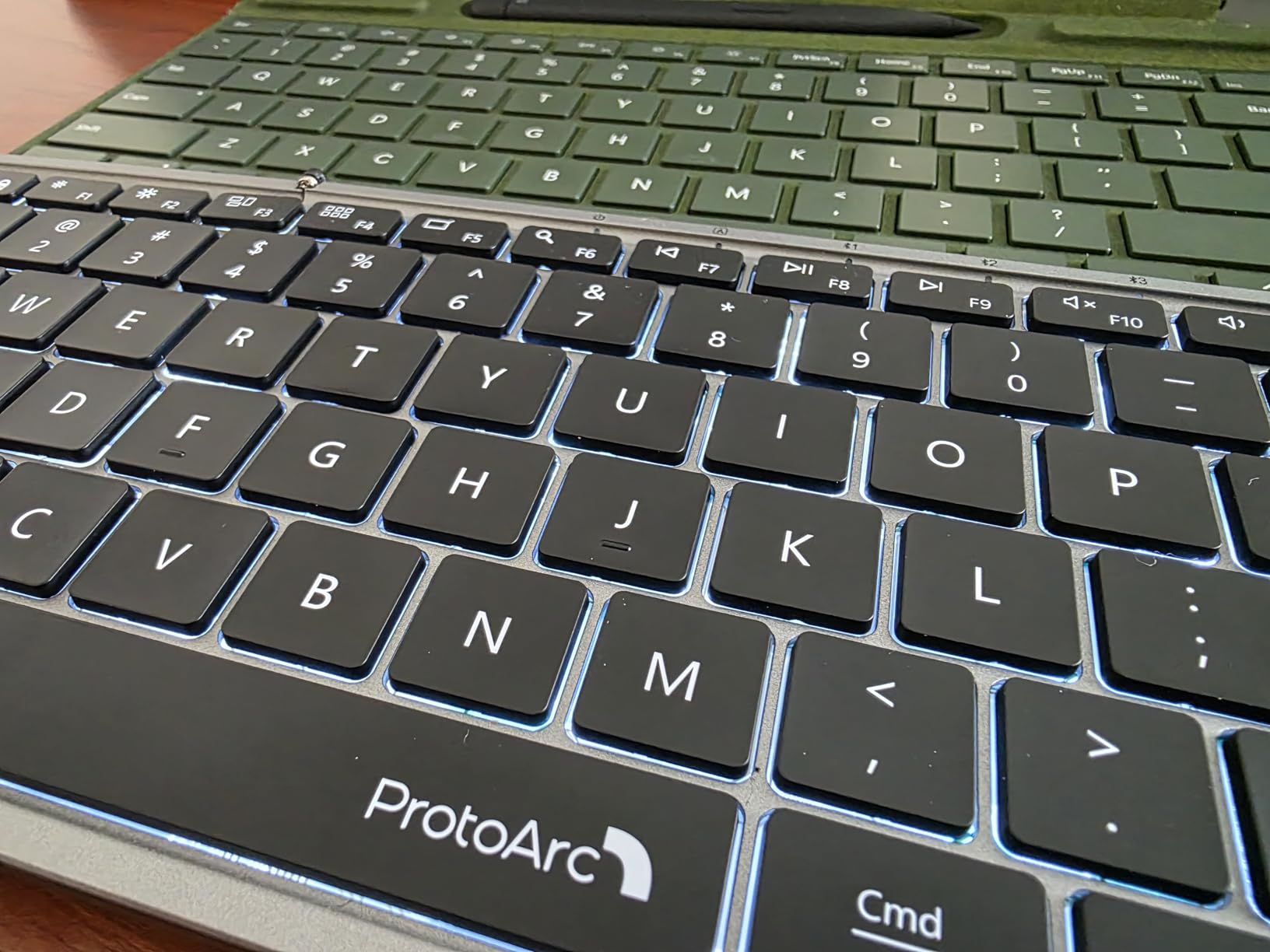 ProtoArc Backlit Foldable Keyboard, XK01 Plus Folding Portable Bluetooth Keyboard for Travel, True Full Size External Wireless Keyboards with Backlight for iPad Tablet Smartphone Laptop - Gray customer photo 2