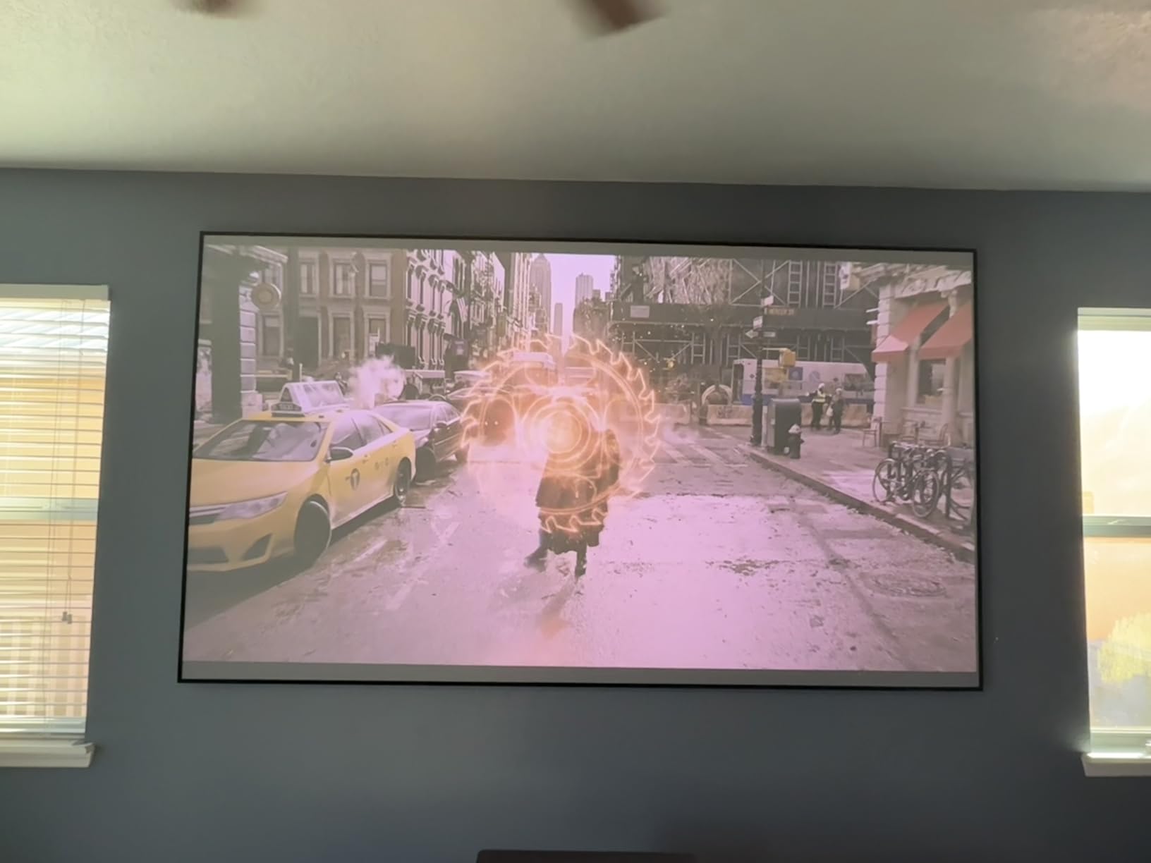 ALR Screen for UST Projector, 100 inch ALR Fixed Frame Projector Screen Wall Mount 16:9 8K/4K 3D, Grey Projection Screen, 0.39 inch Ultra-Narrow Bezel for Movies and Games customer photo 2