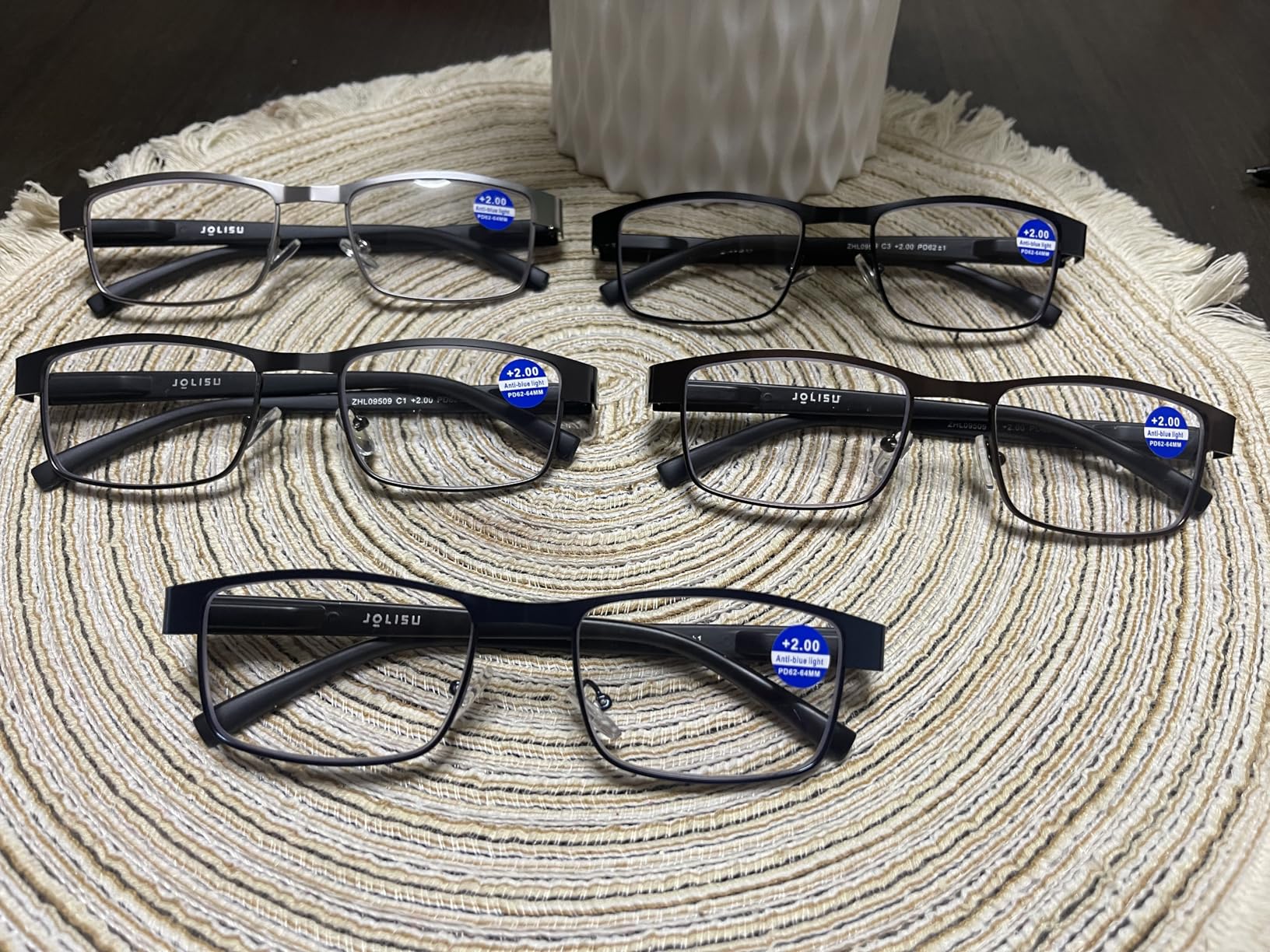 JOLISU 5PCS Reading Glasses Men - Blue Light Blocking Computer Metal Thin Frame Readers For Mens/Women customer photo 1